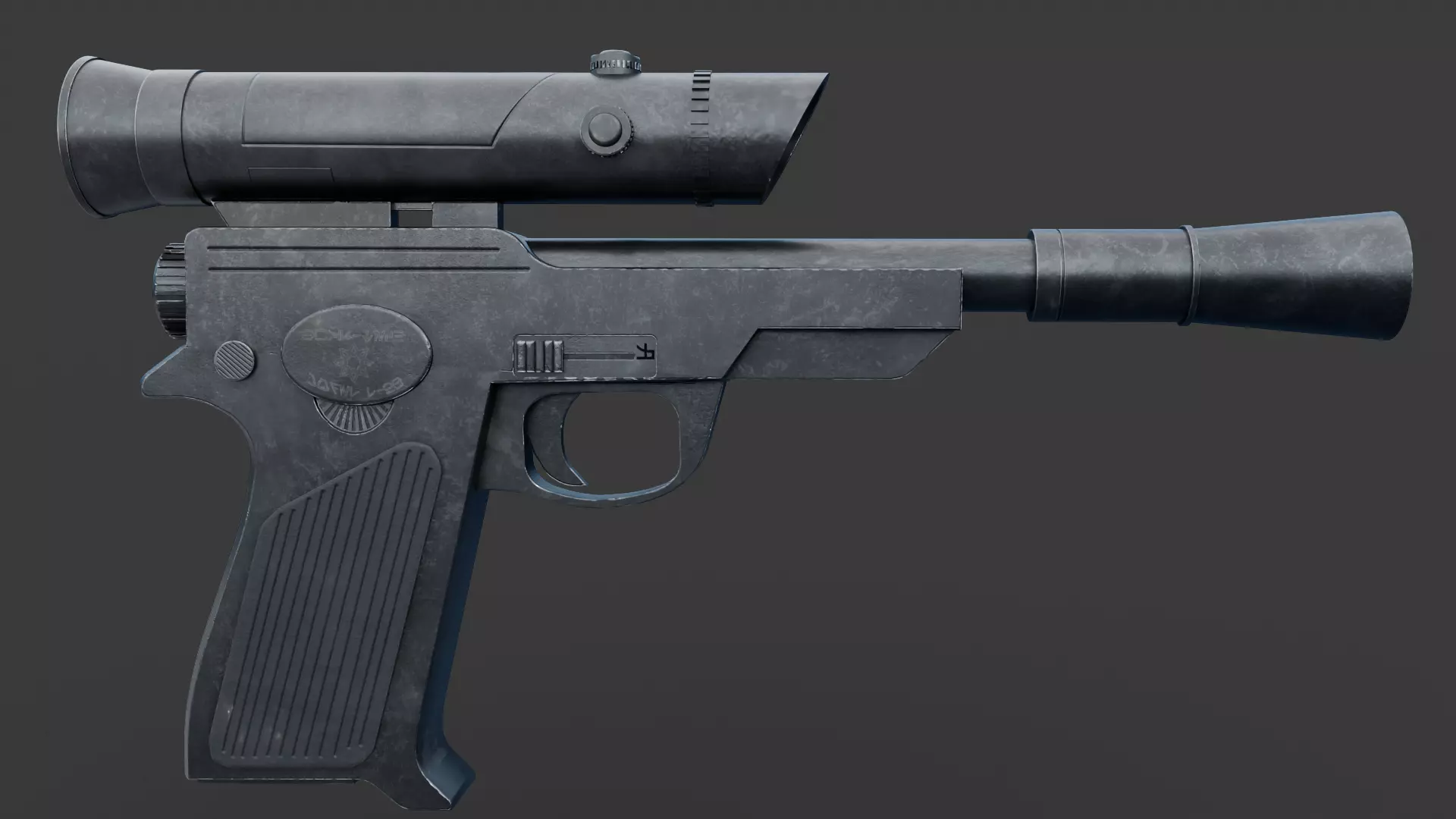 Blas-Tech L23 Blaster Pistol Low-poly 3D model_2