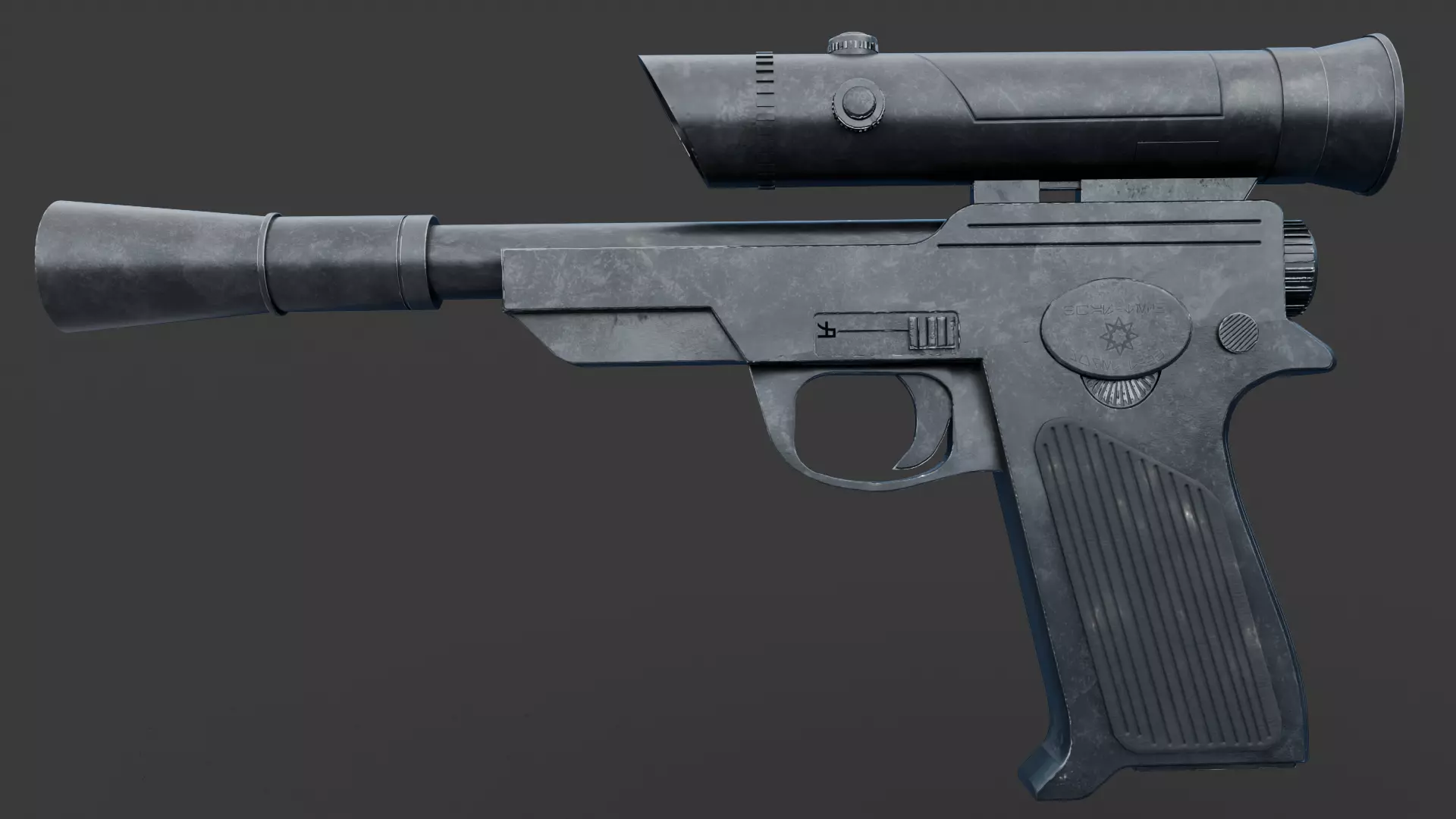 Blas-Tech L23 Blaster Pistol Low-poly 3D model_3