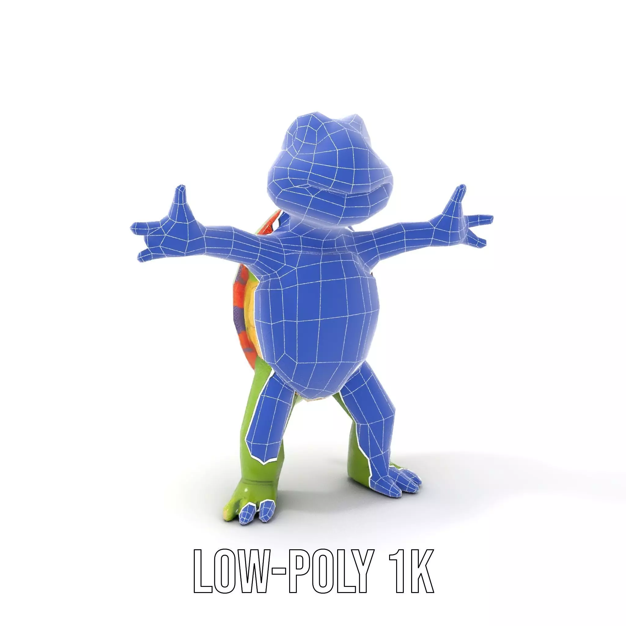 Animated Rigged Turtle Character Model for Games and VR Low-poly 3D model_22
