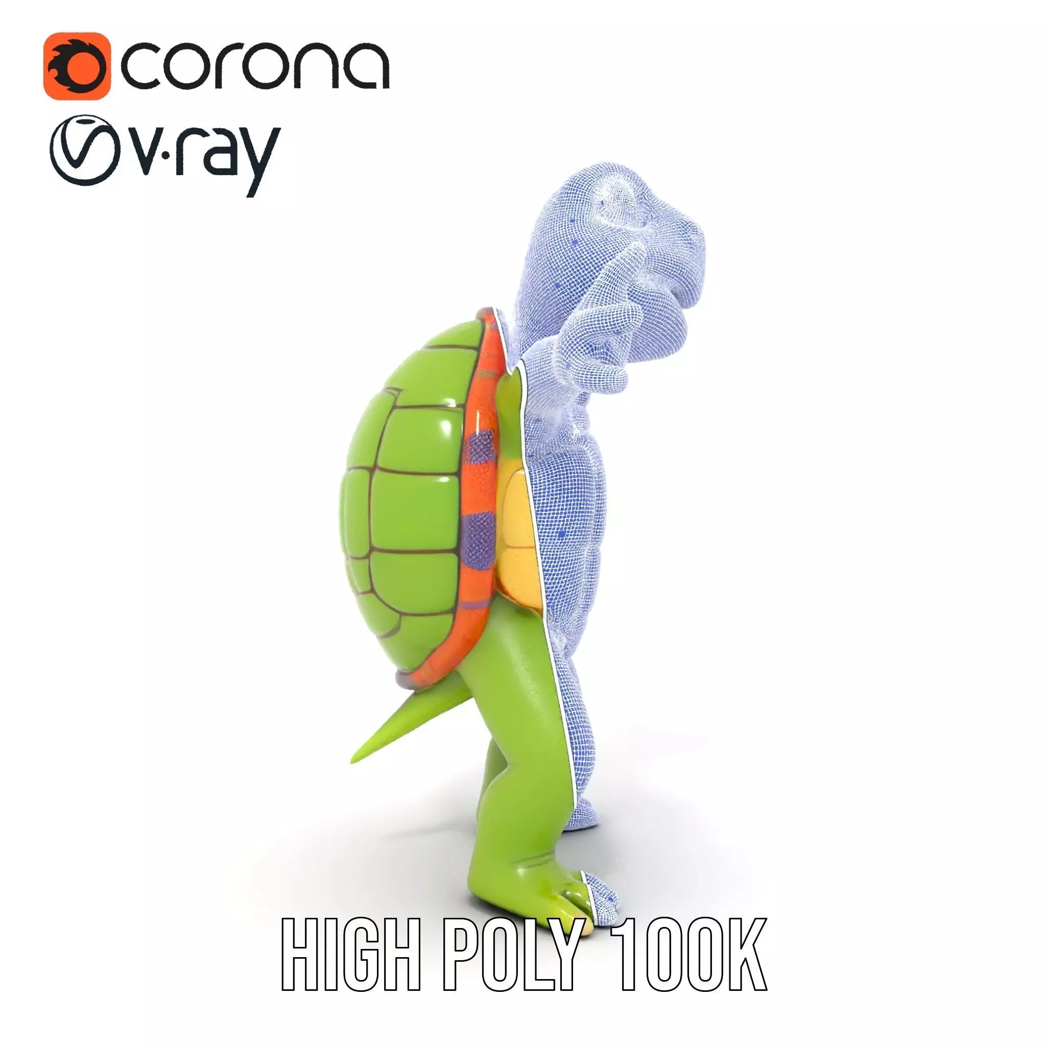 Animated Rigged Turtle Character Model for Games and VR Low-poly 3D model_34