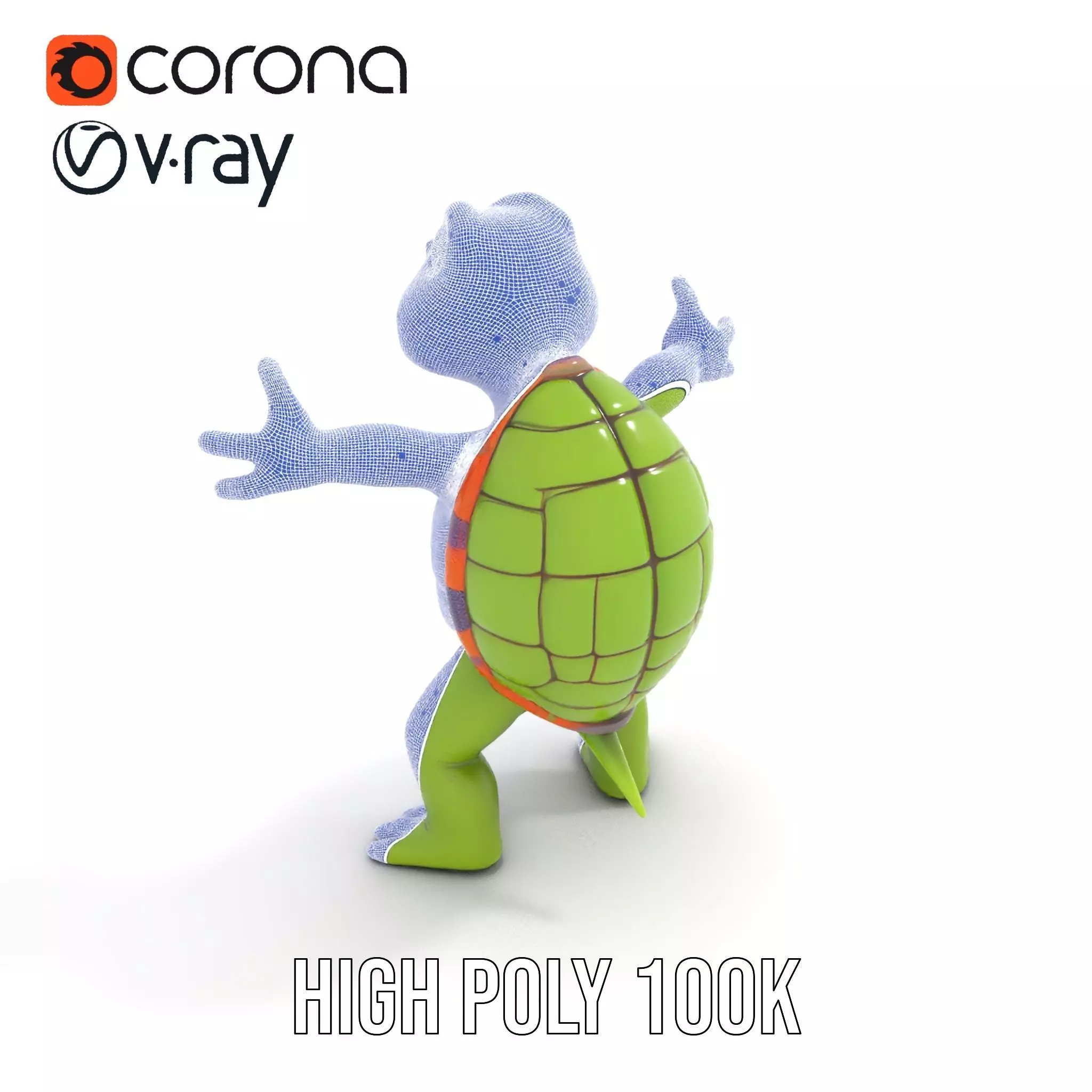 Animated Rigged Turtle Character Model for Games and VR Low-poly 3D model_23