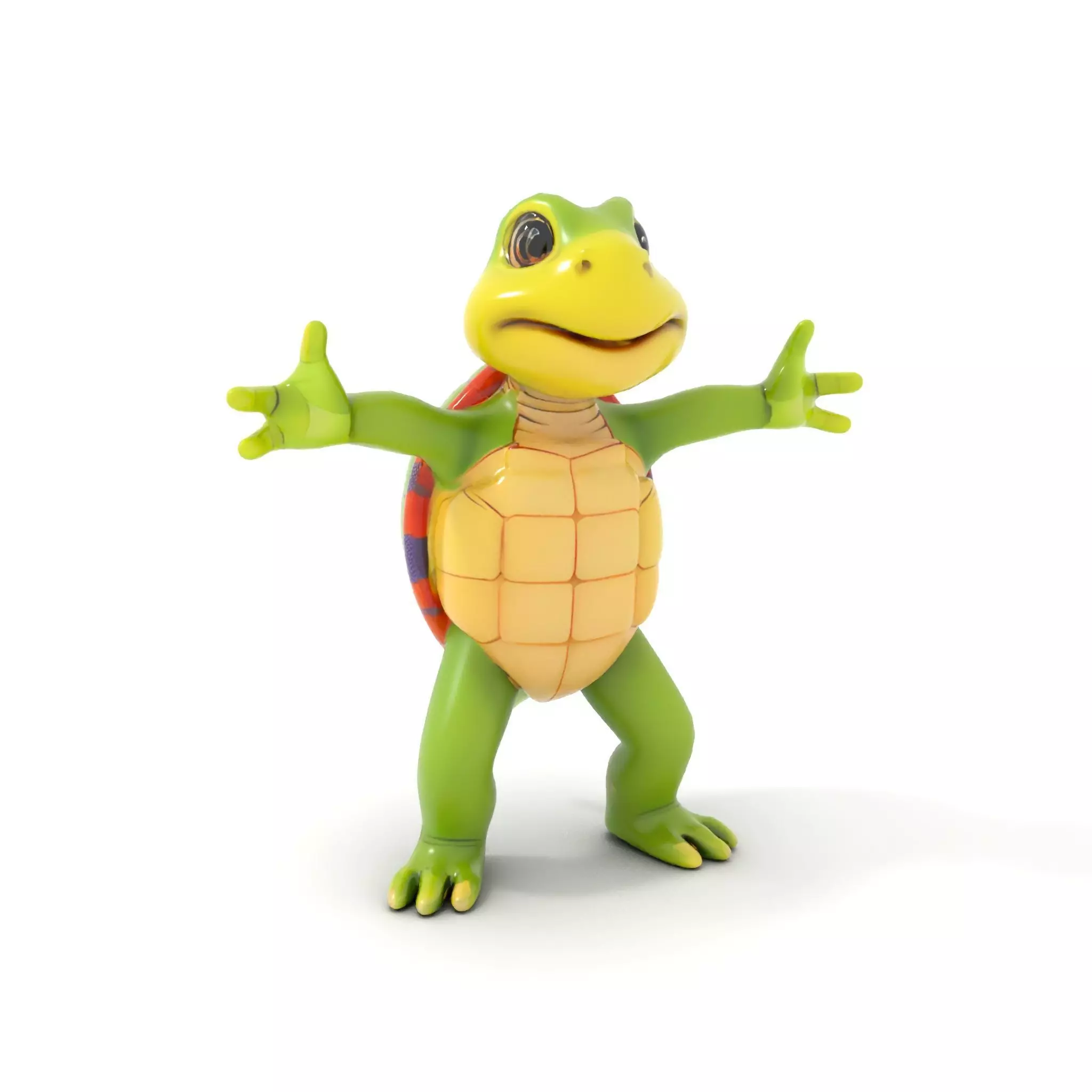 Animated Rigged Turtle Character Model for Games and VR Low-poly 3D model_7