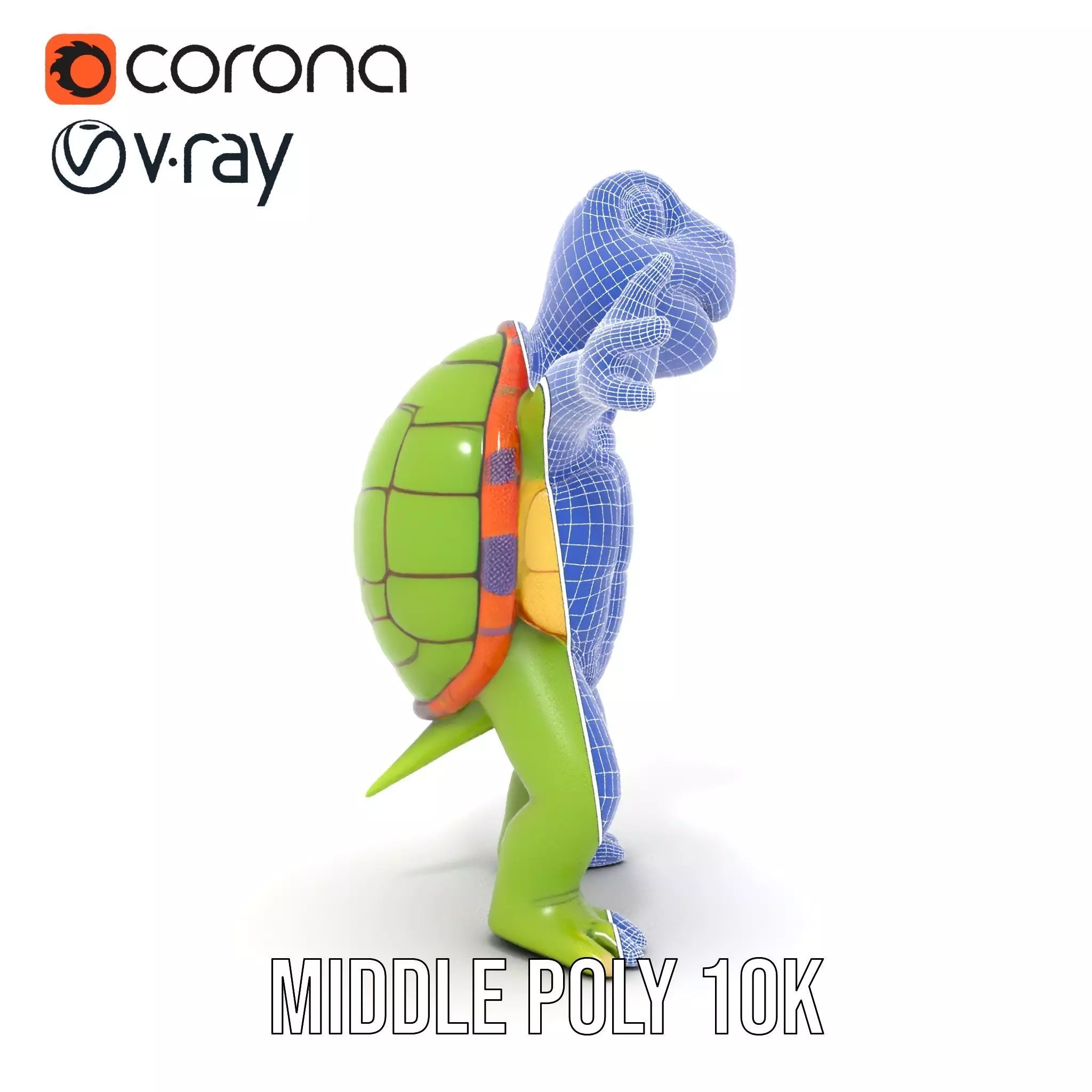 Animated Rigged Turtle Character Model for Games and VR Low-poly 3D model_30