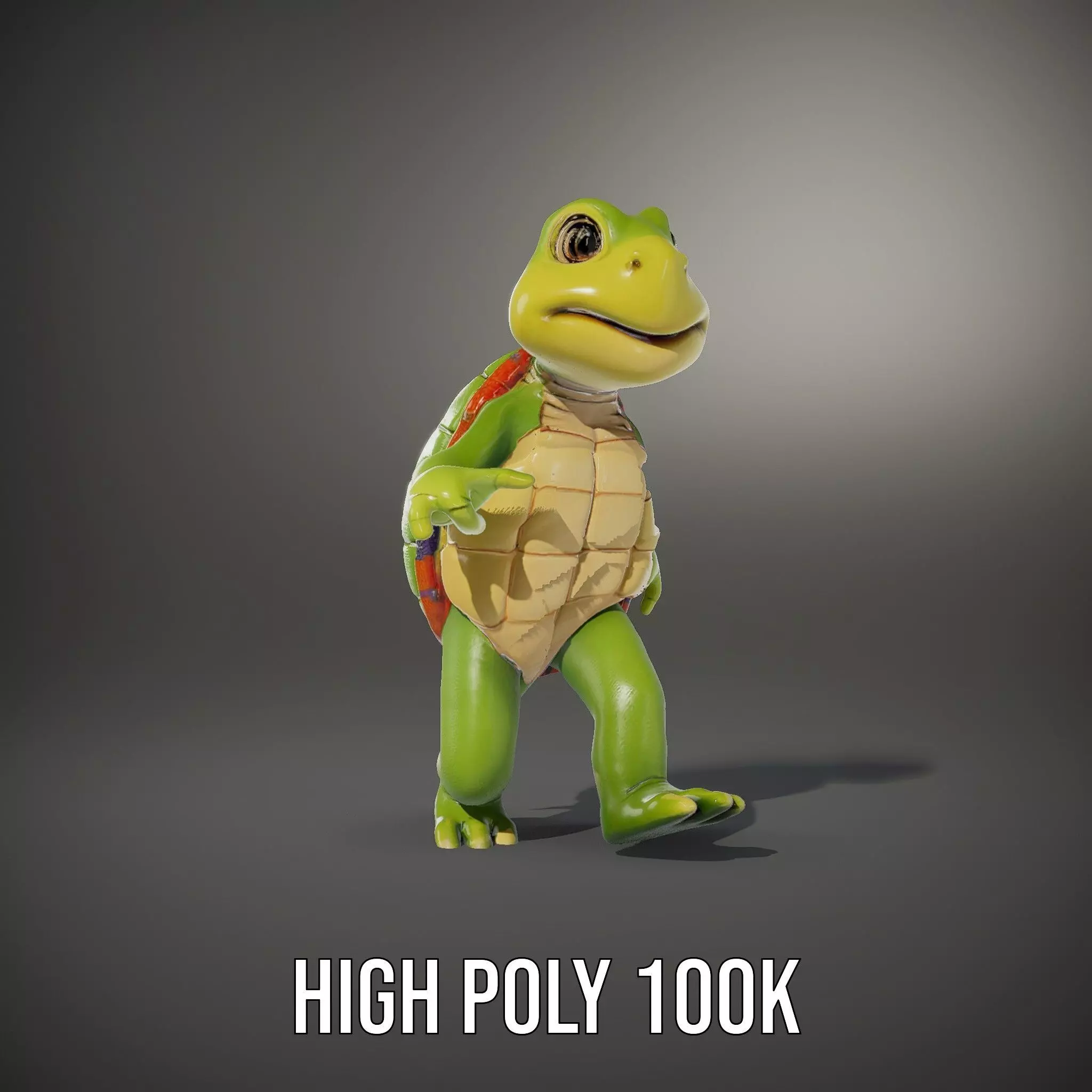Animated Rigged Turtle Character Model for Games and VR Low-poly 3D model_35