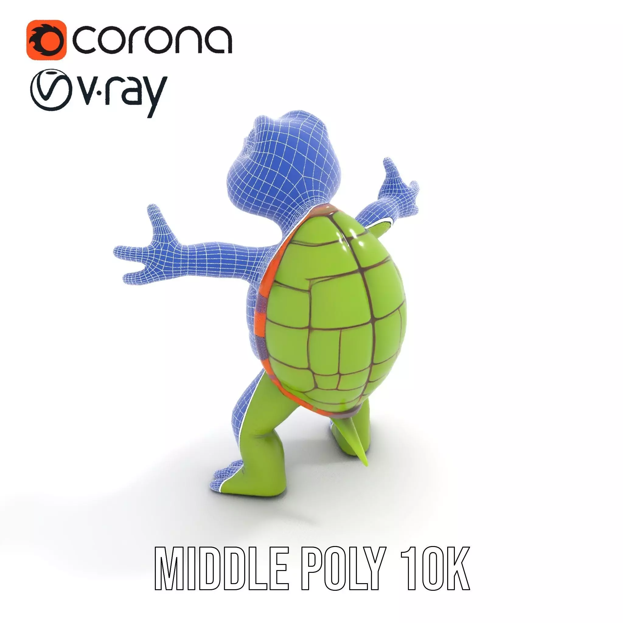 Animated Rigged Turtle Character Model for Games and VR Low-poly 3D model_21