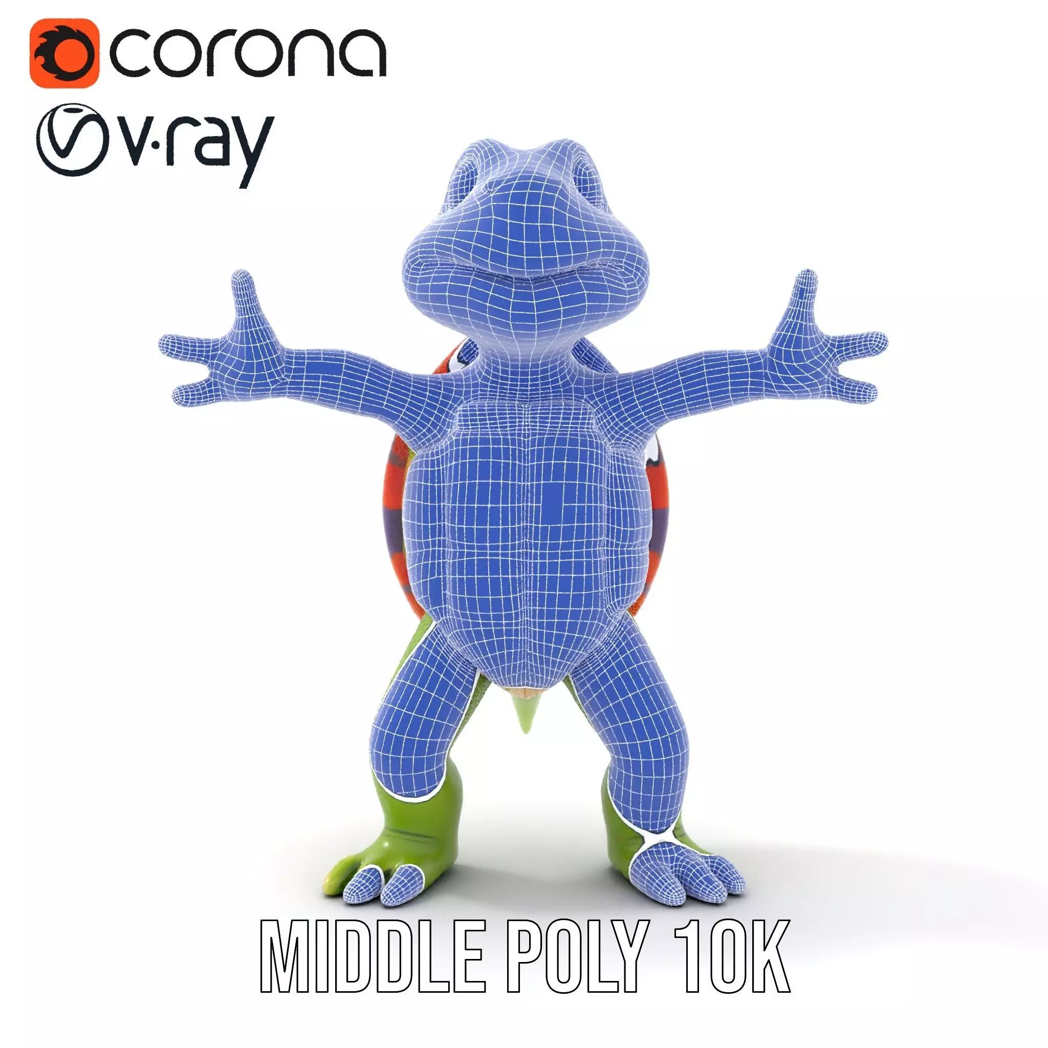 Animated Rigged Turtle Character Model for Games and VR Low-poly 3D model_27