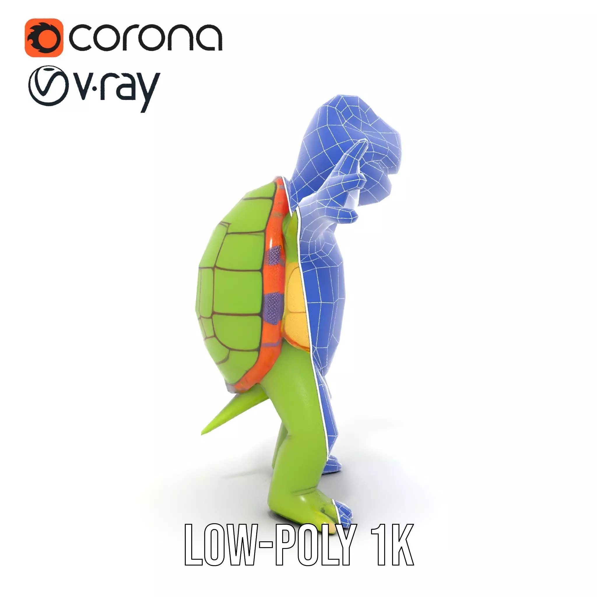Animated Rigged Turtle Character Model for Games and VR Low-poly 3D model_31