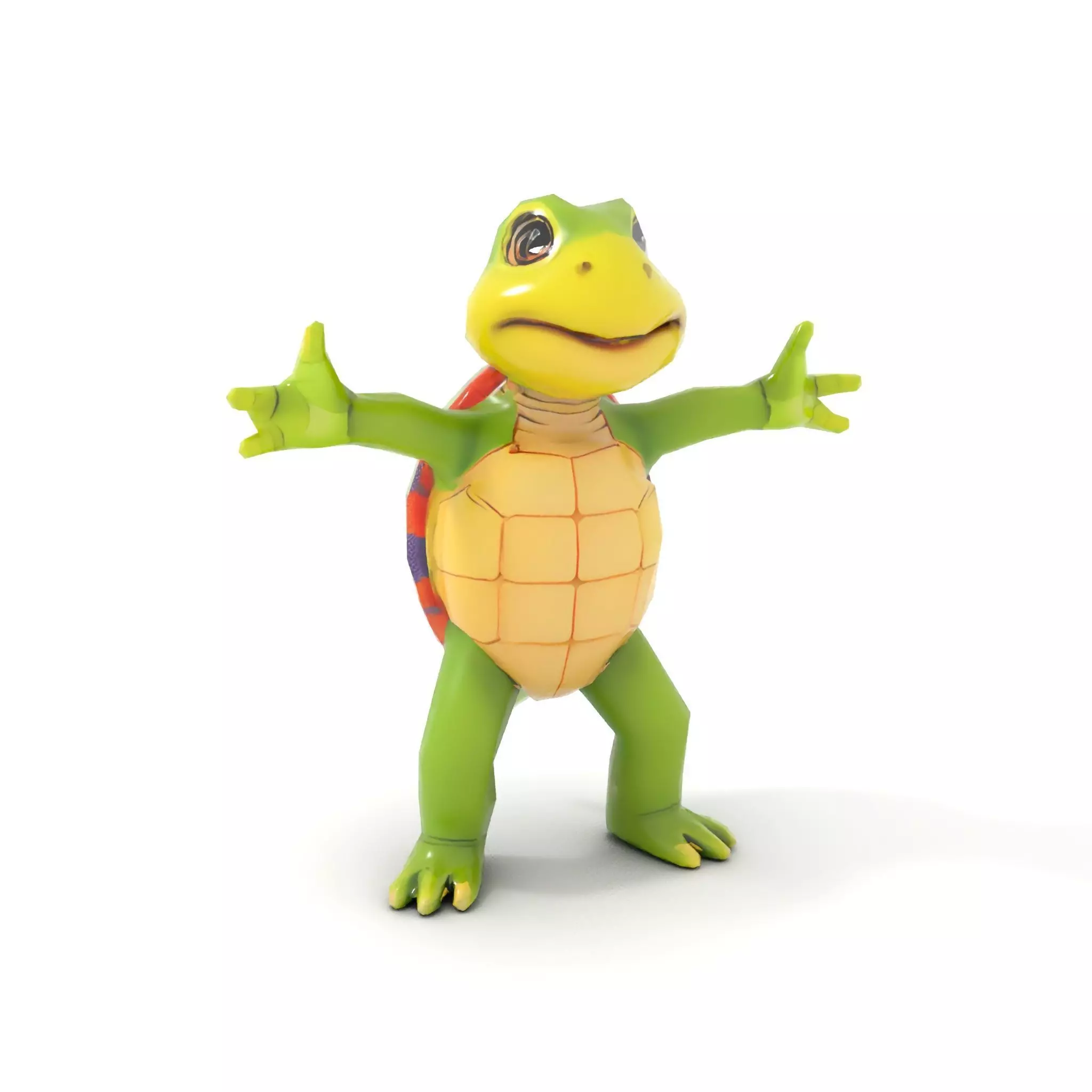 Animated Rigged Turtle Character Model for Games and VR Low-poly 3D model_11