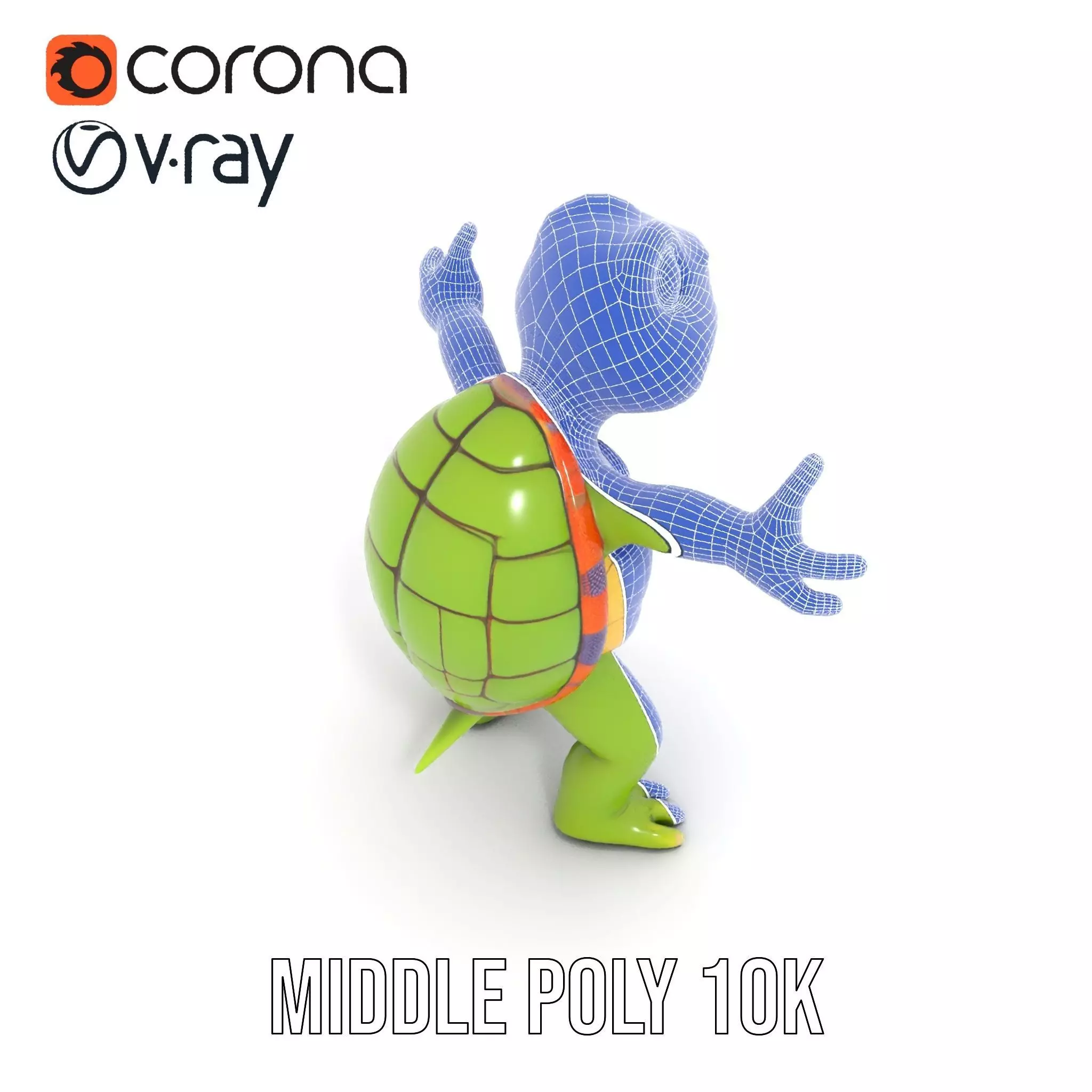 Animated Rigged Turtle Character Model for Games and VR Low-poly 3D model_24