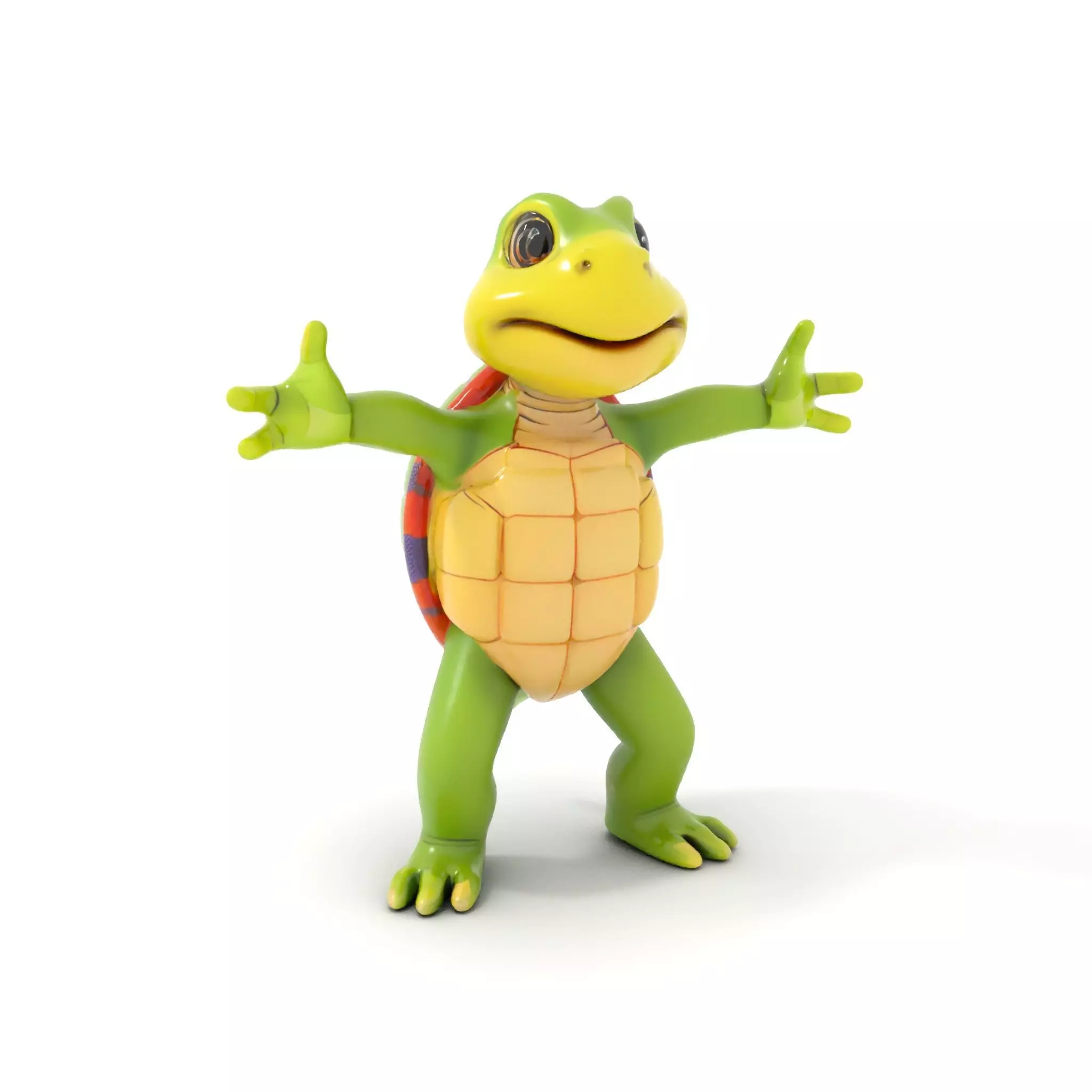Animated Rigged Turtle Character Model for Games and VR Low-poly 3D model_0