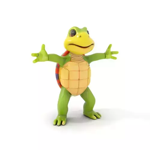 Animated Rigged Turtle Character Model for Games and VR Low-poly 3D model