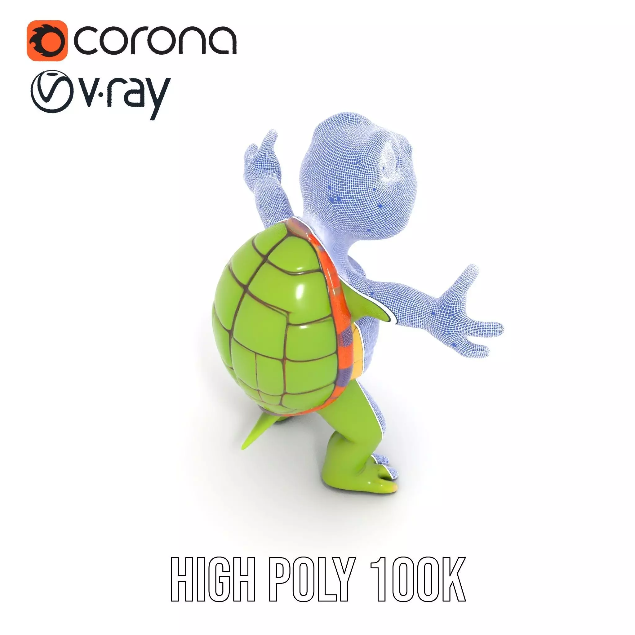 Animated Rigged Turtle Character Model for Games and VR Low-poly 3D model_29