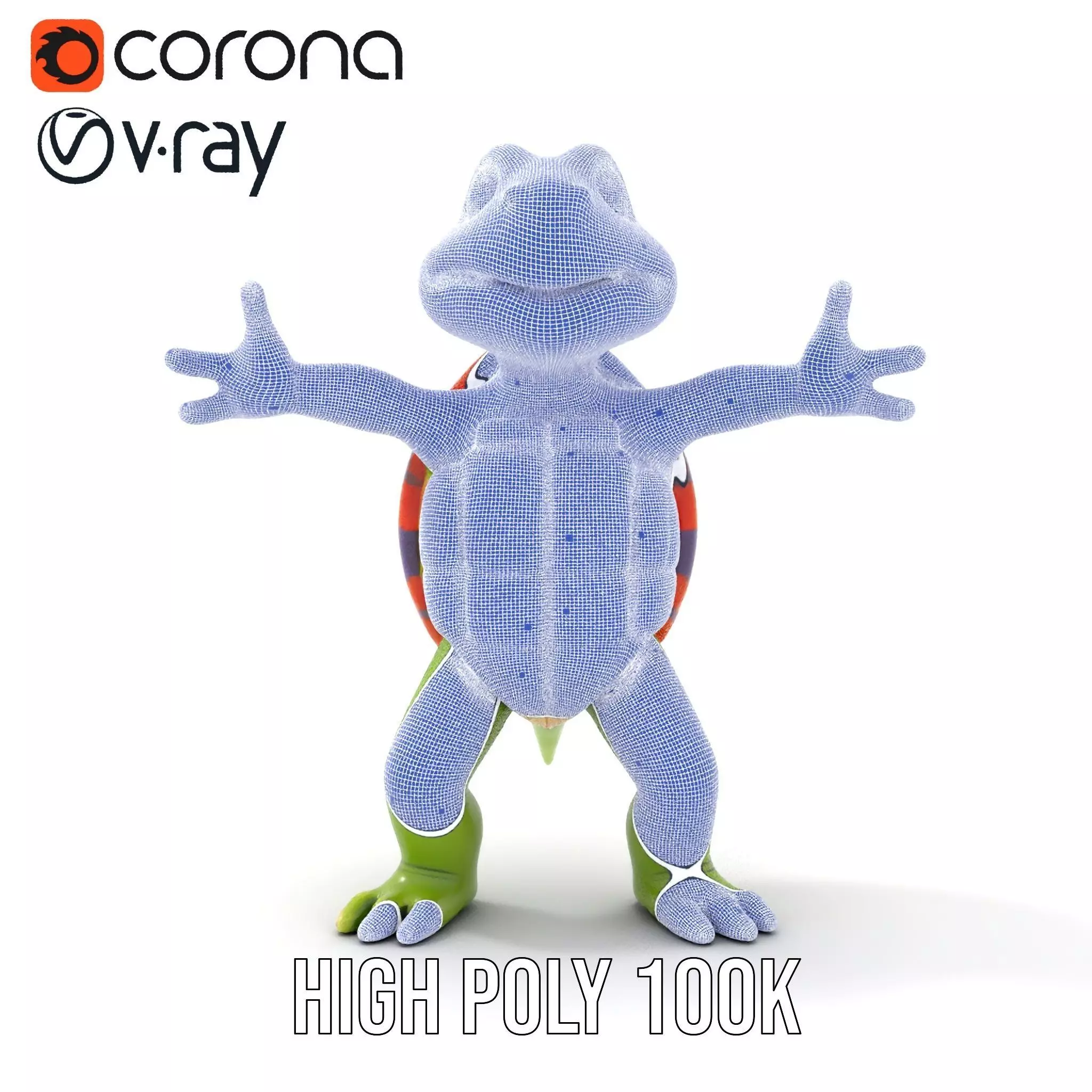 Animated Rigged Turtle Character Model for Games and VR Low-poly 3D model_33