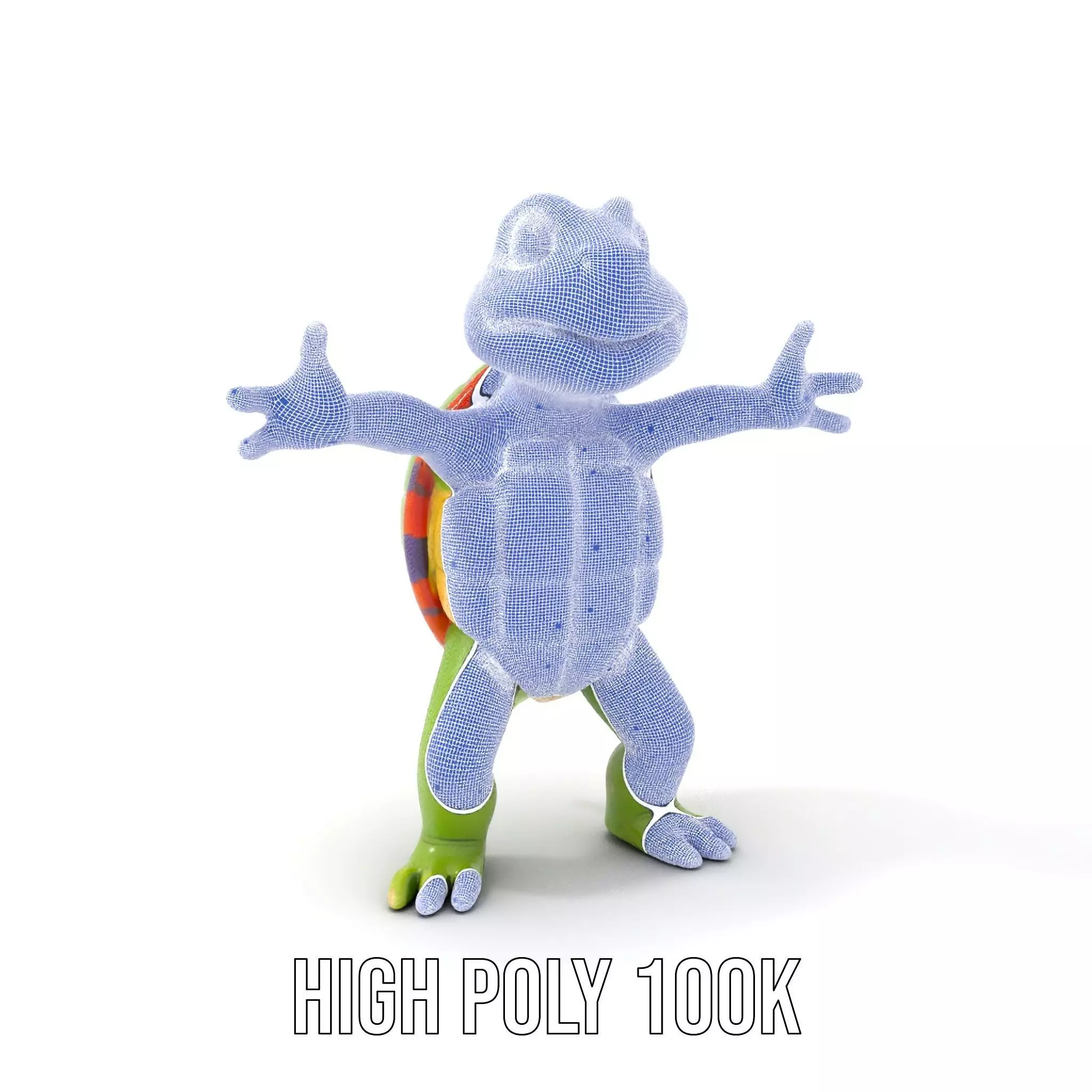 Animated Rigged Turtle Character Model for Games and VR Low-poly 3D model_5