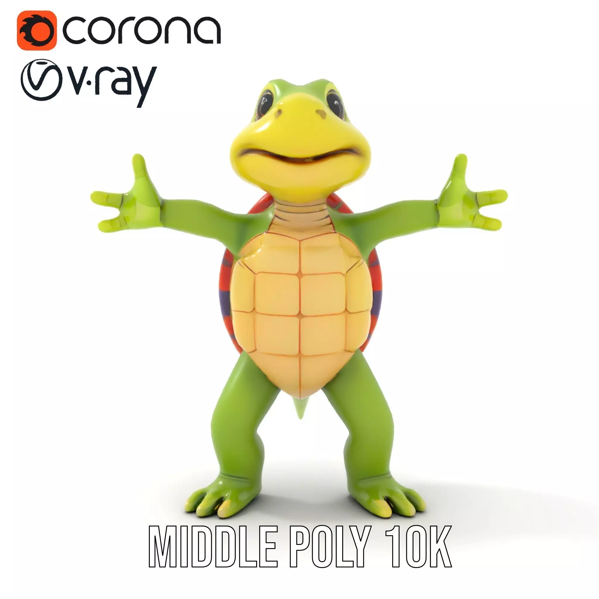 Animated Rigged Turtle Character Model for Games and VR Low-poly 3D model_18
