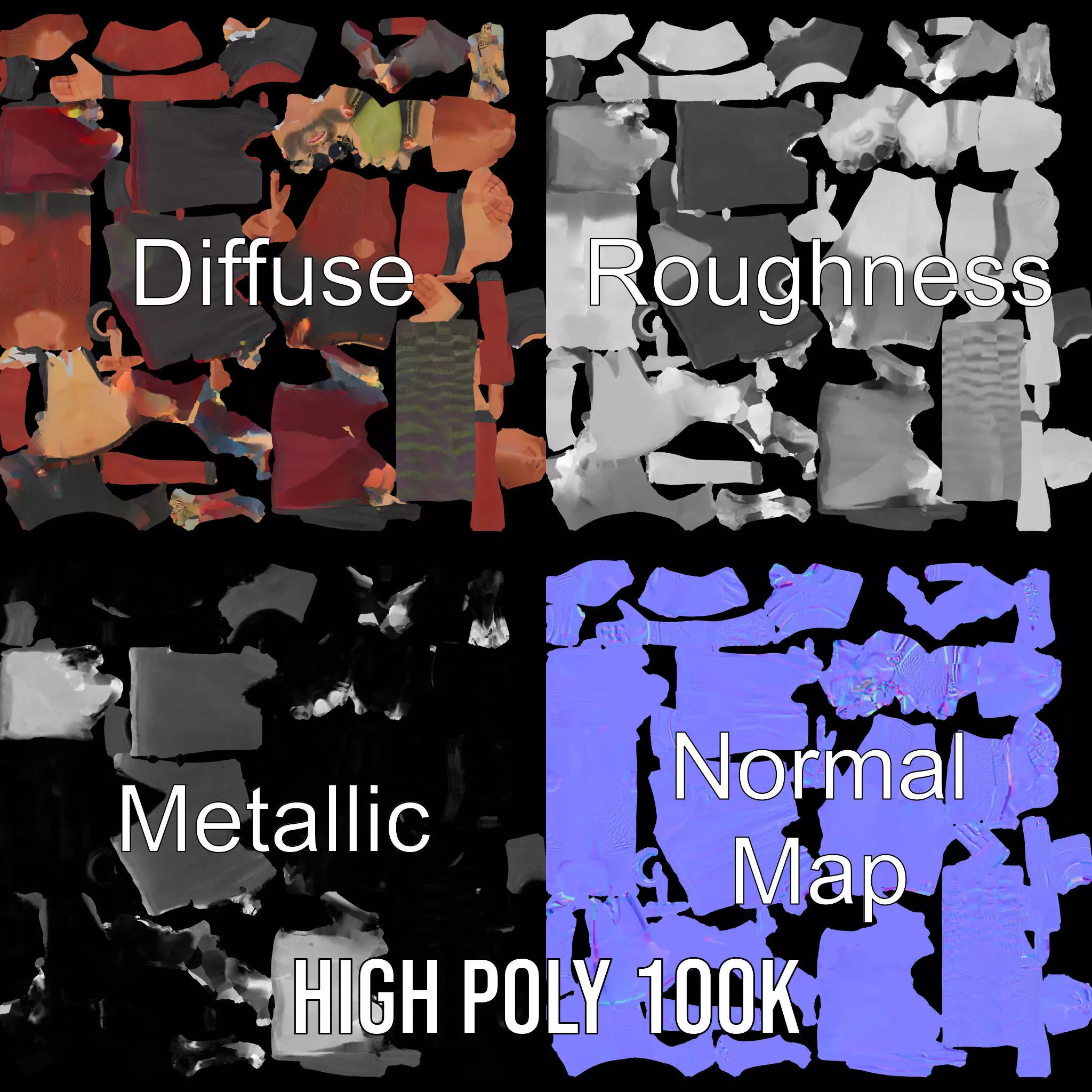 Stylish Anthropomorphic Character Model Pack Low-poly 3D model_4