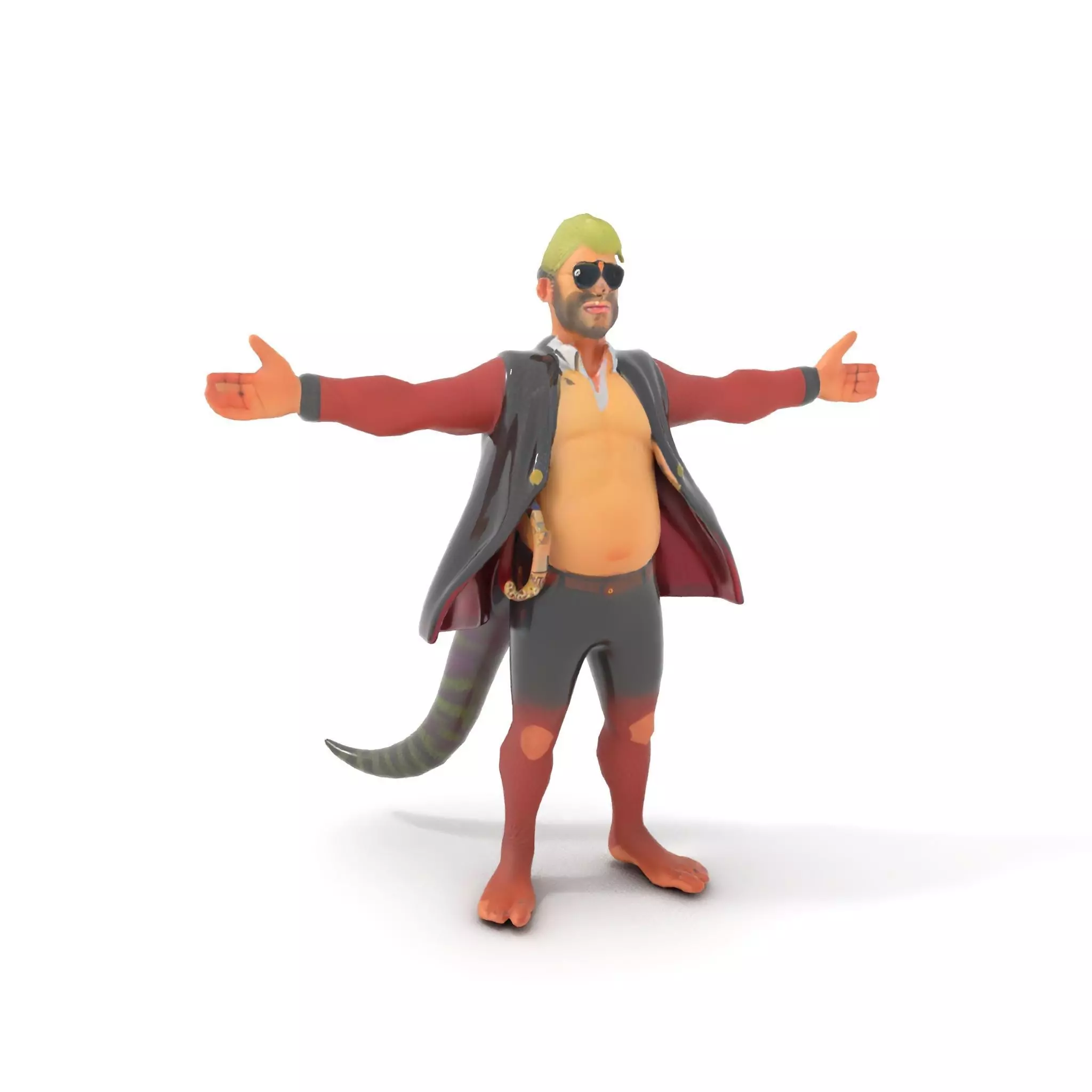 Stylish Anthropomorphic Character Model Pack Low-poly 3D model_6