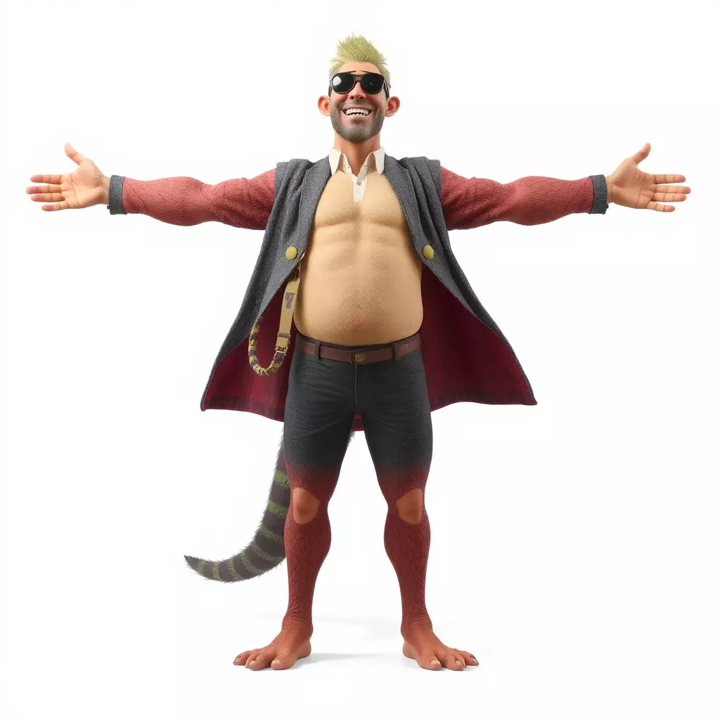 Stylish Anthropomorphic Character Model Pack Low-poly 3D model_3