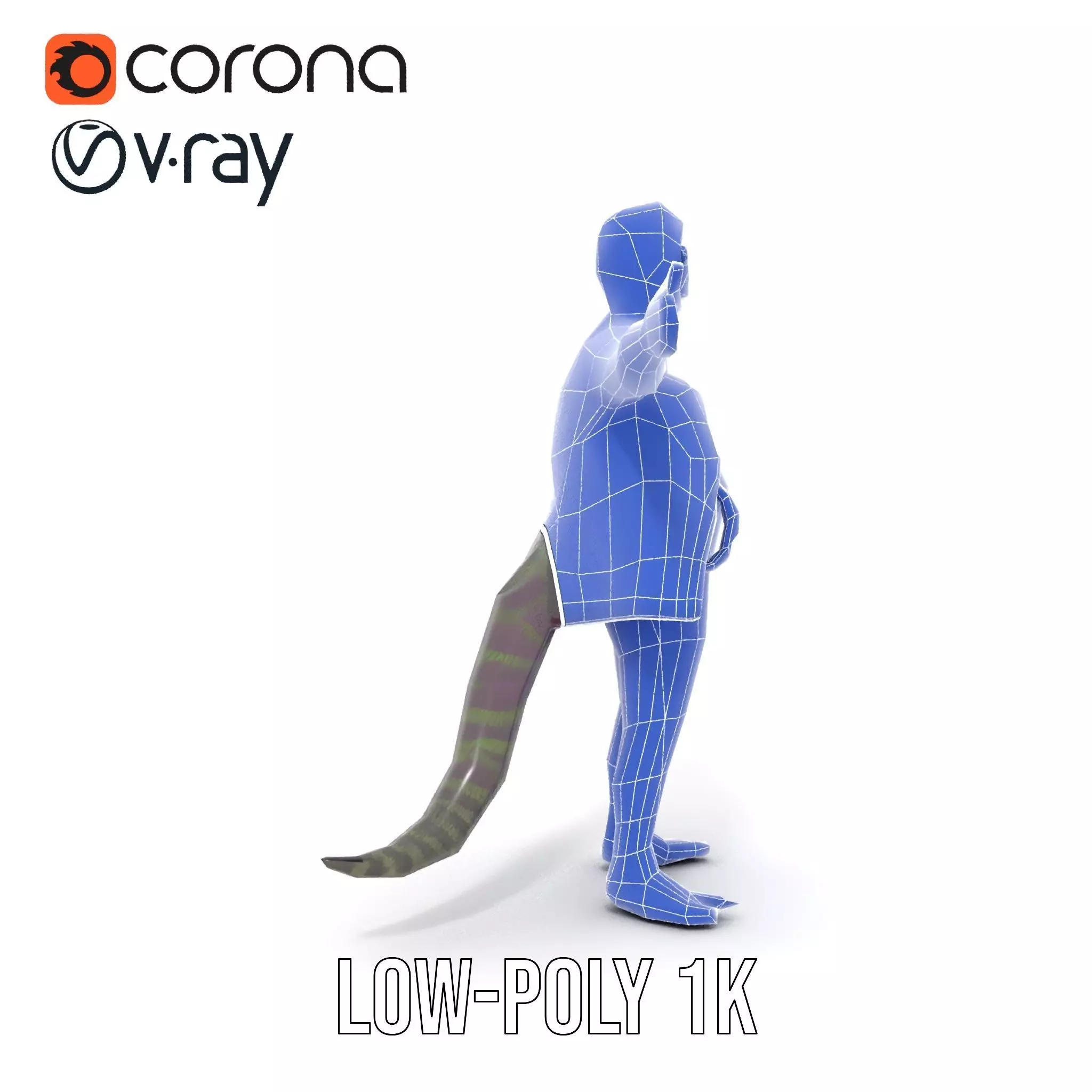 Stylish Anthropomorphic Character Model Pack Low-poly 3D model_31