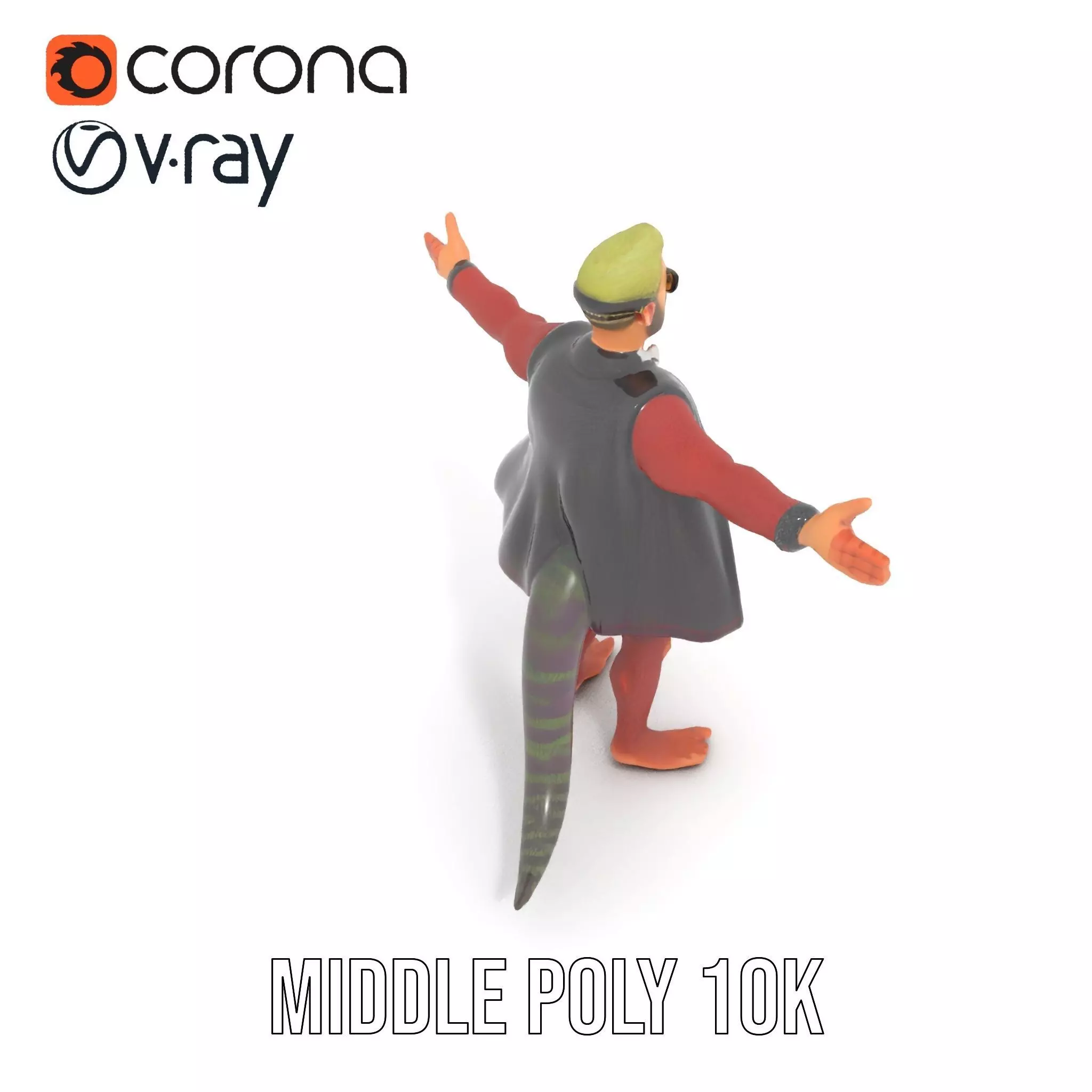 Stylish Anthropomorphic Character Model Pack Low-poly 3D model_16