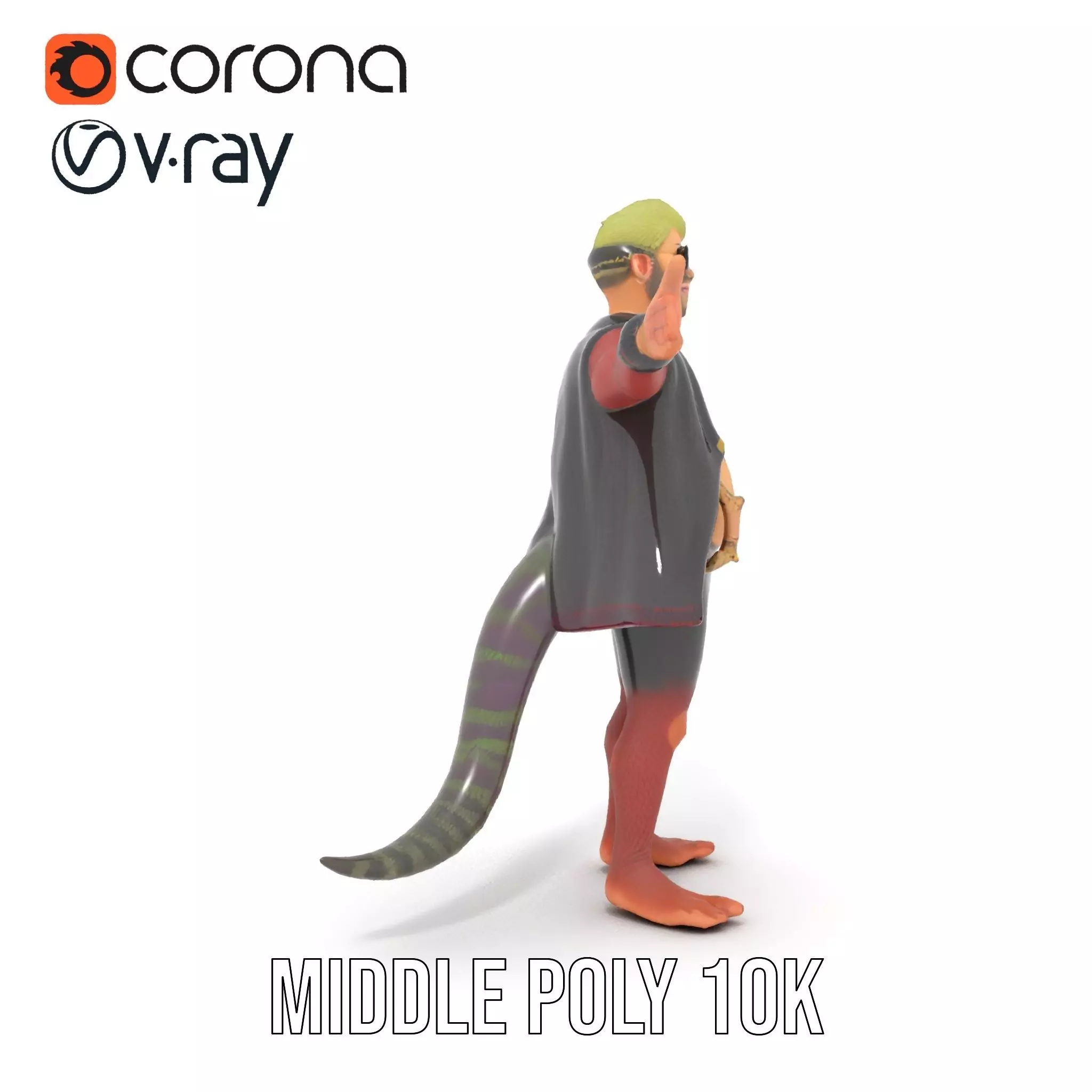 Stylish Anthropomorphic Character Model Pack Low-poly 3D model_11