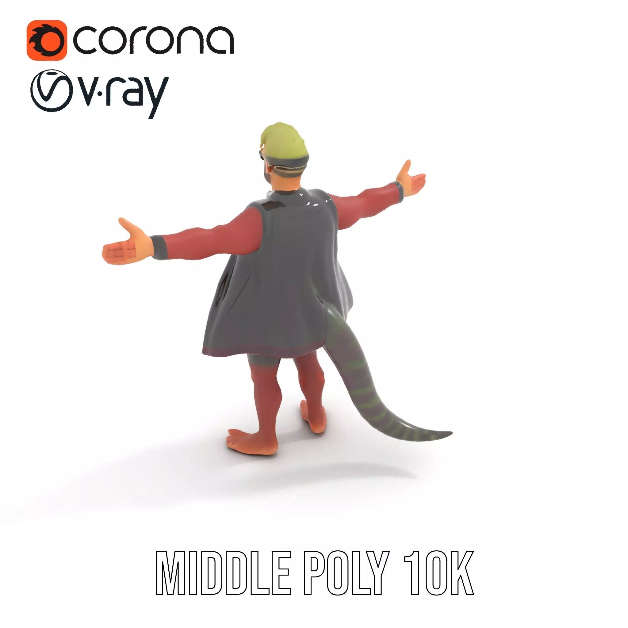 Stylish Anthropomorphic Character Model Pack Low-poly 3D model_19