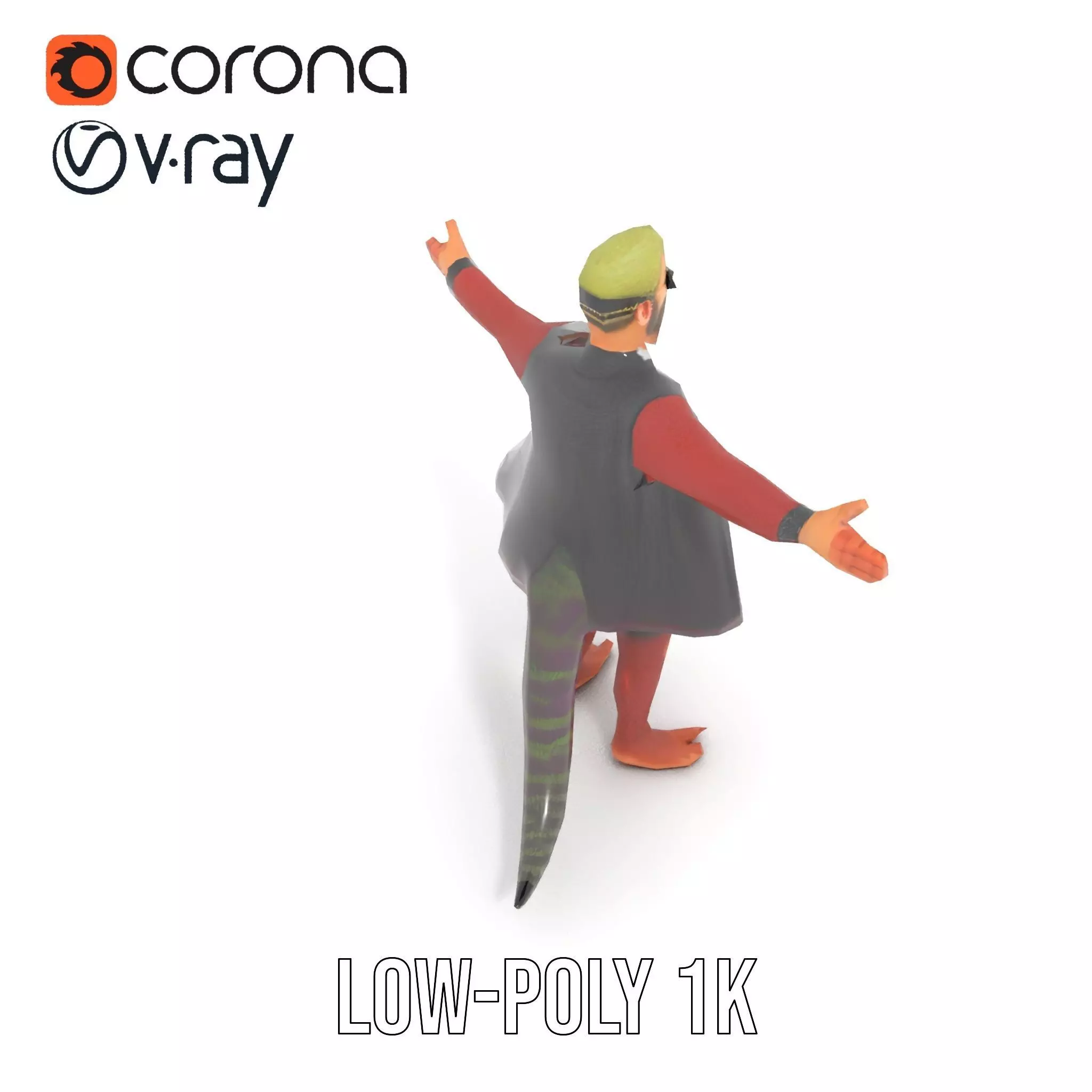 Stylish Anthropomorphic Character Model Pack Low-poly 3D model_8