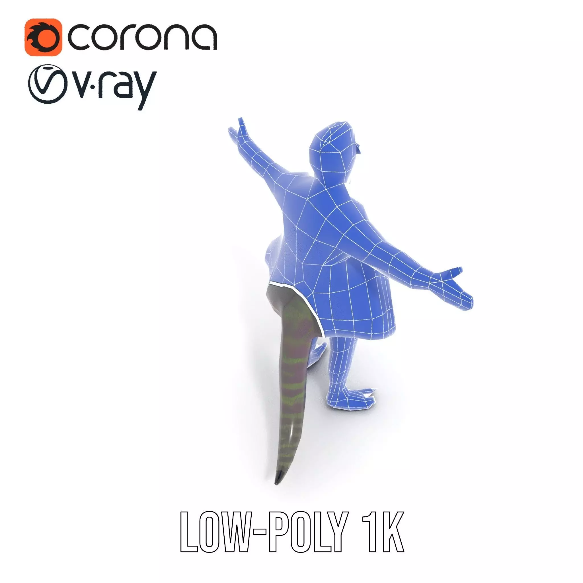 Stylish Anthropomorphic Character Model Pack Low-poly 3D model_23