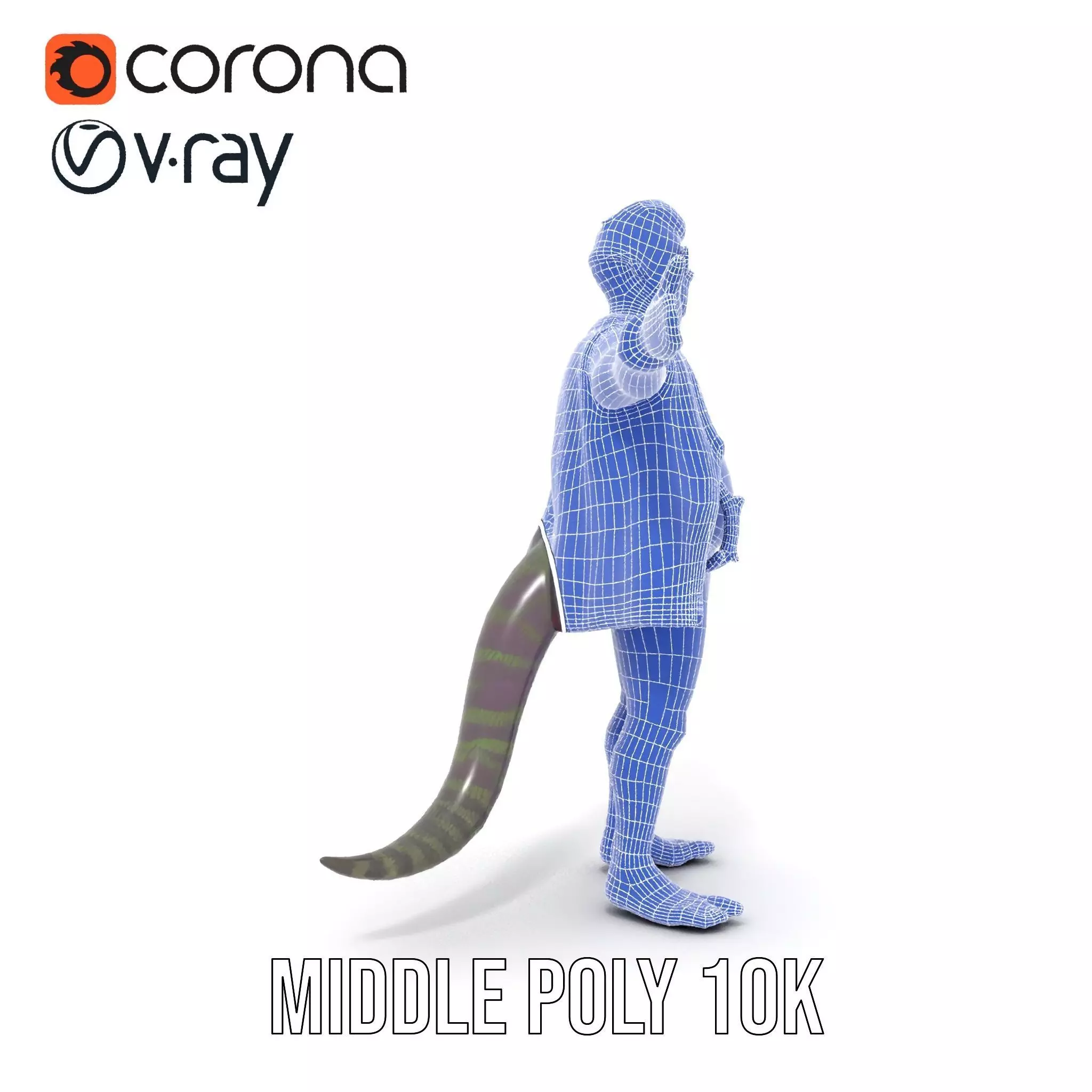 Stylish Anthropomorphic Character Model Pack Low-poly 3D model_25