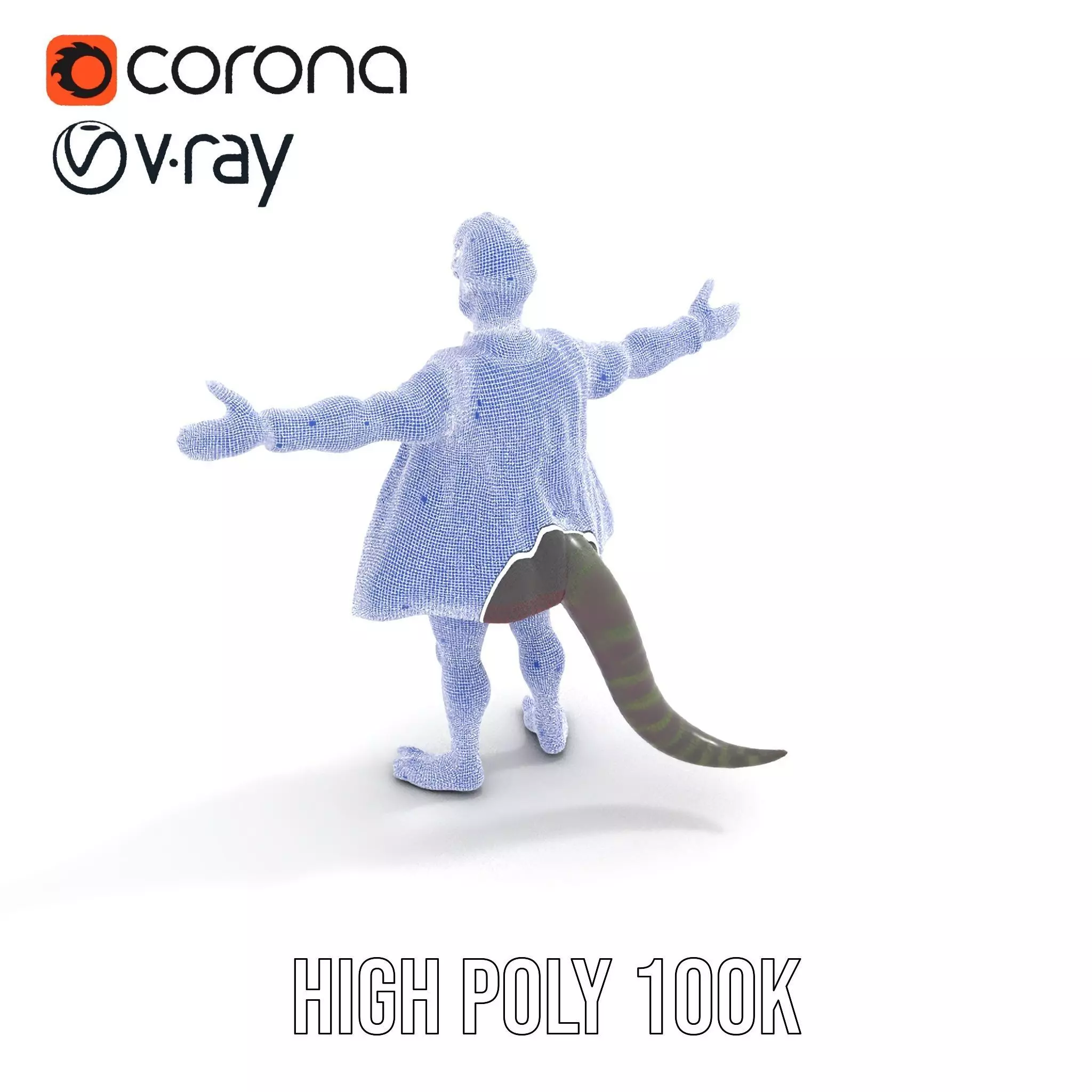 Stylish Anthropomorphic Character Model Pack Low-poly 3D model_27