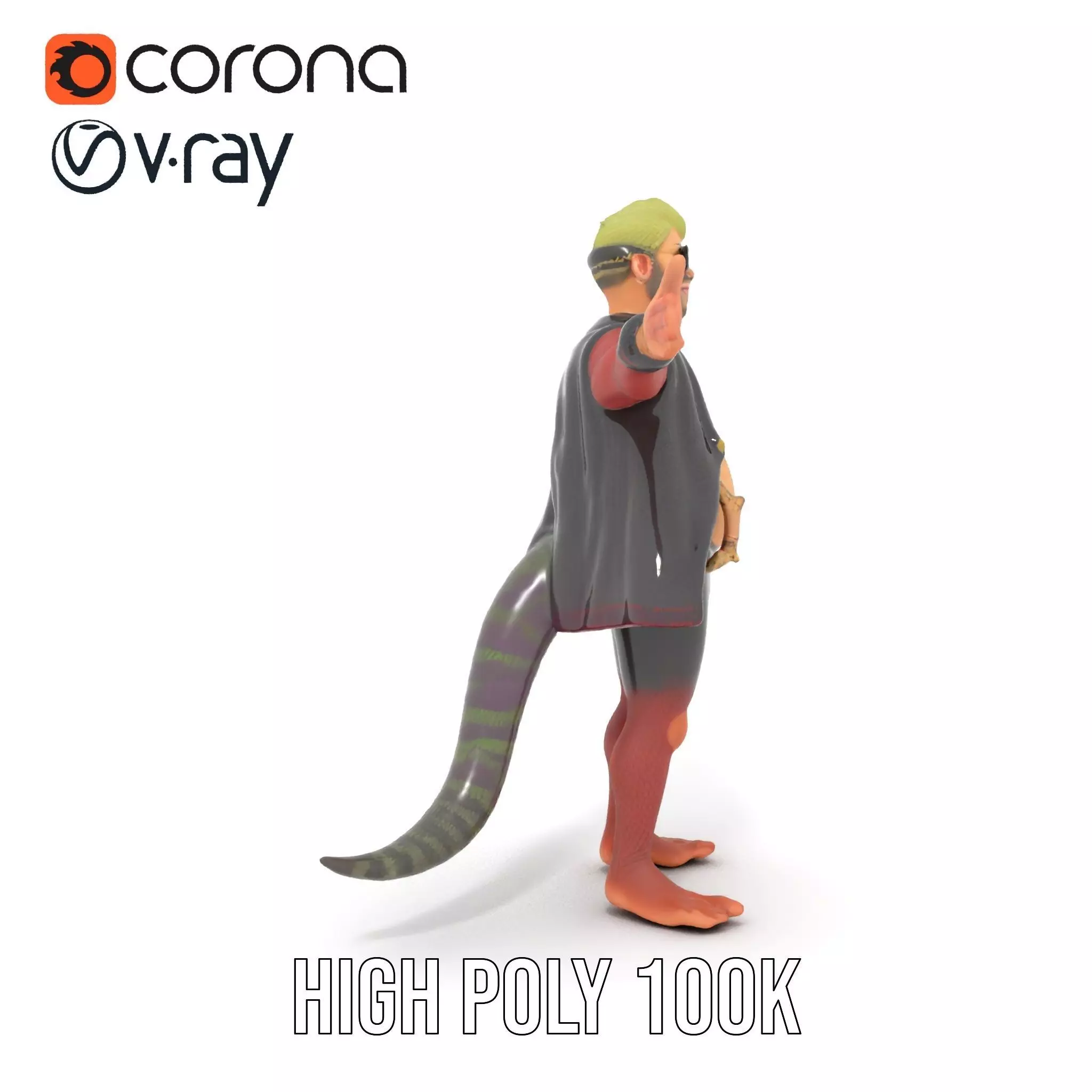 Stylish Anthropomorphic Character Model Pack Low-poly 3D model_21