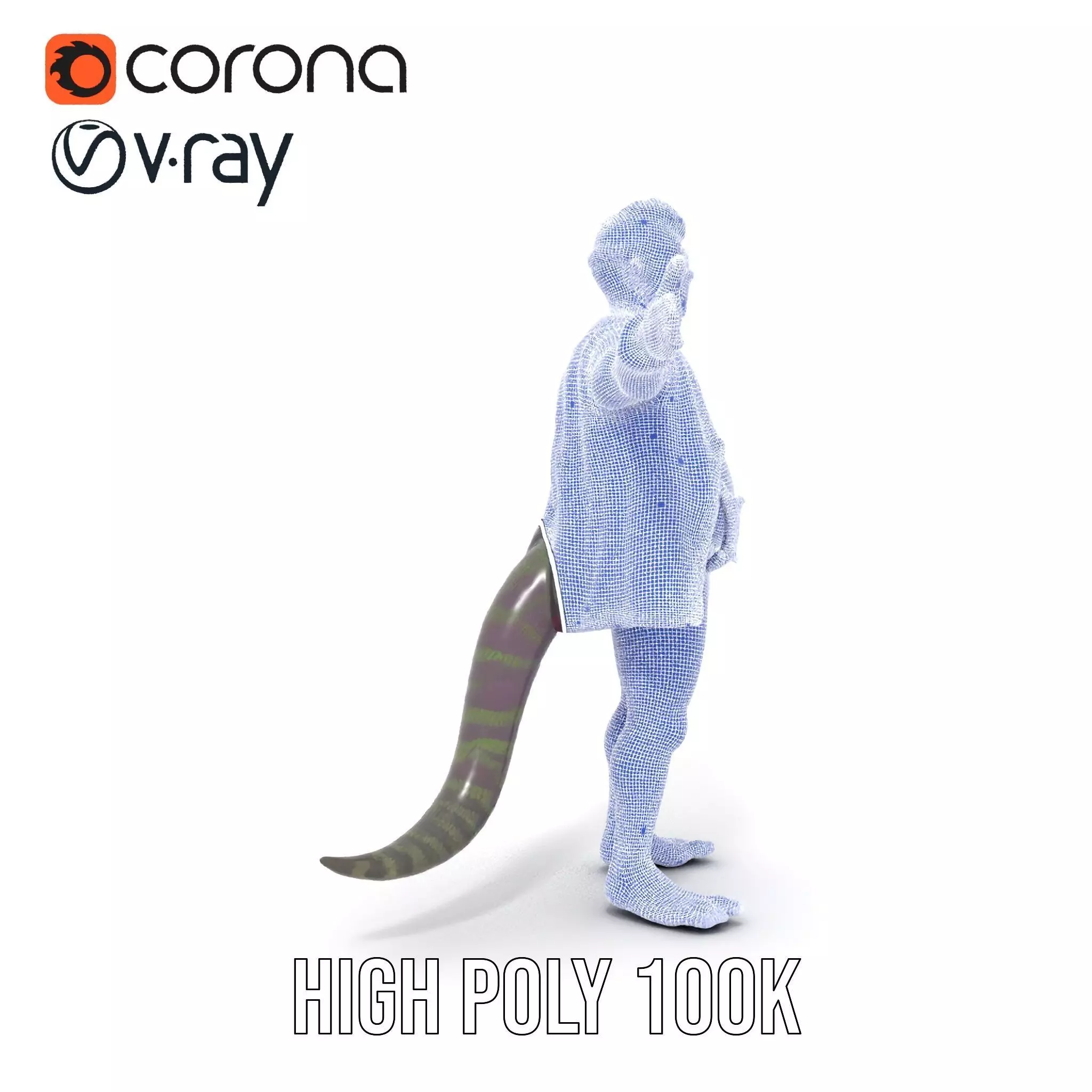 Stylish Anthropomorphic Character Model Pack Low-poly 3D model_33