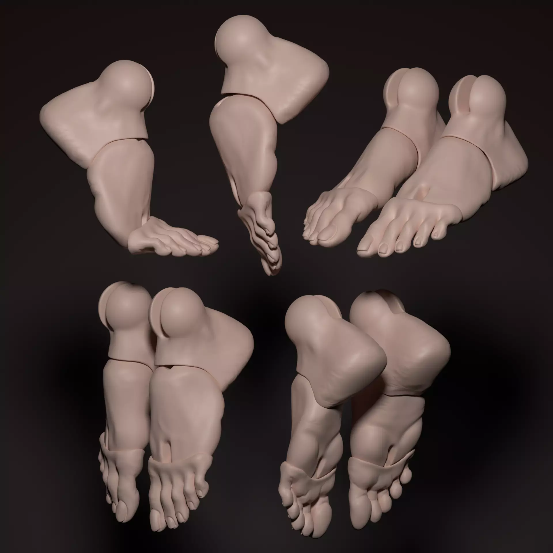 3D Printable BJD Doll Legs STL Ball Jointed Doll Parts 3D model