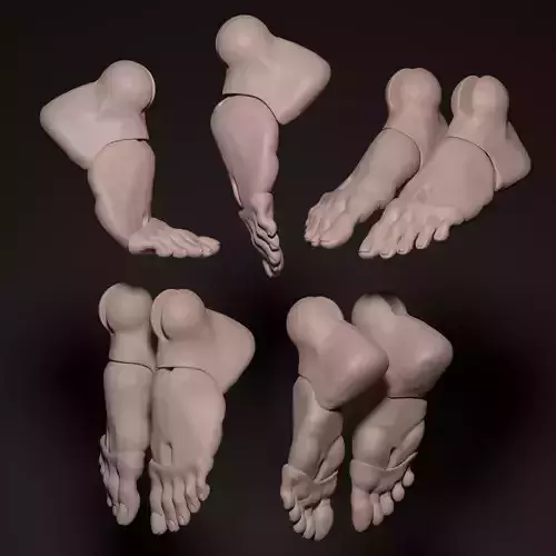 3D Printable BJD Doll Legs STL Ball Jointed Doll Parts