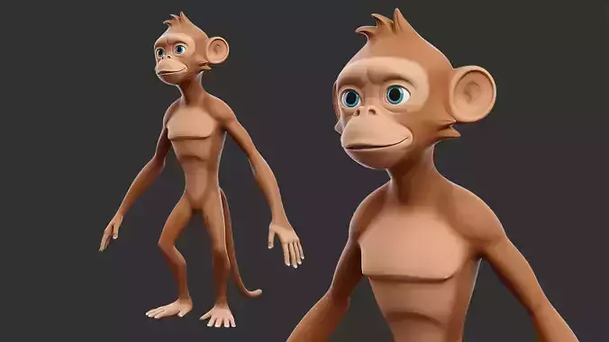 Monkey Stylize II Cartoon Low-poly 3D model