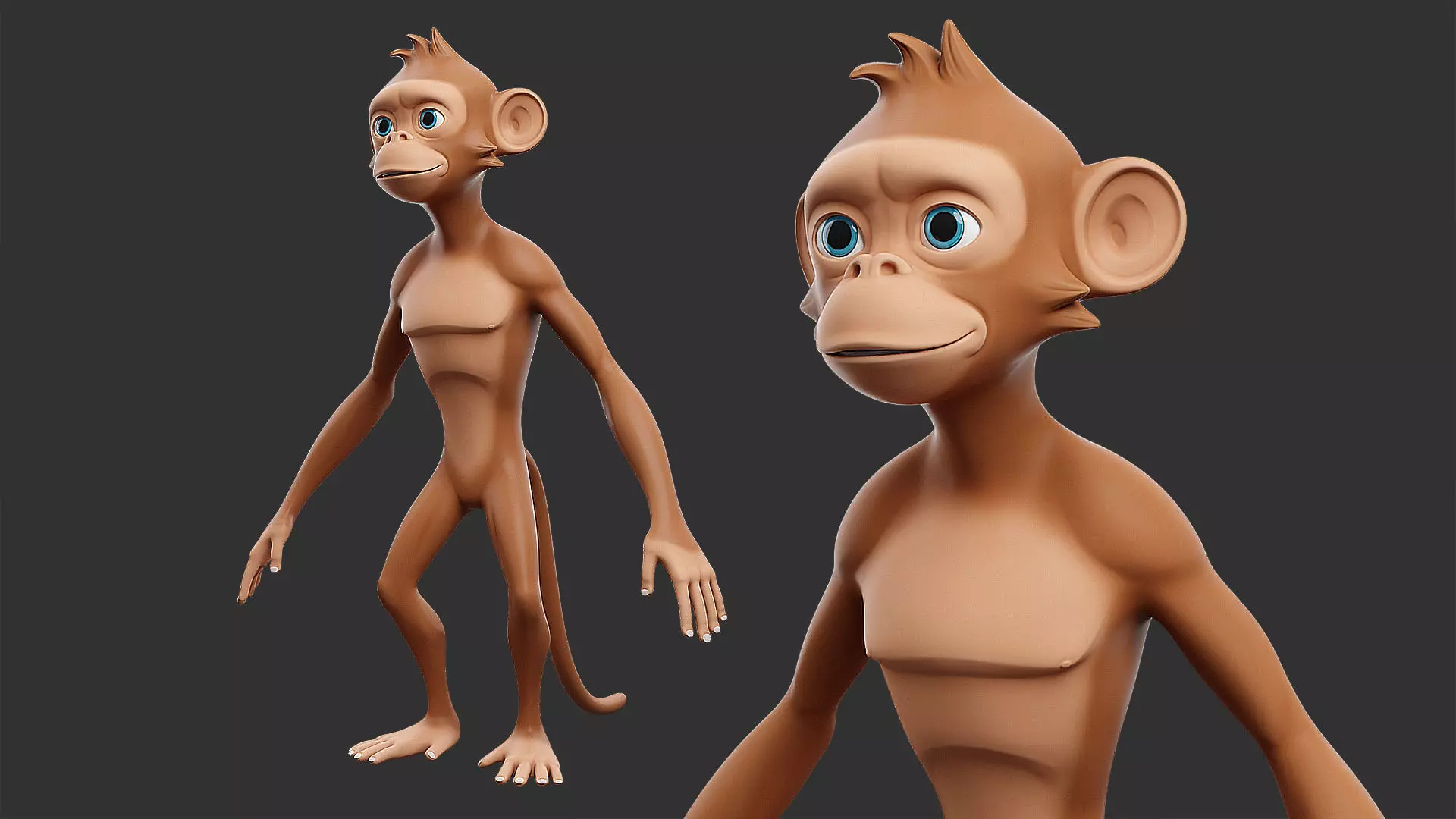 Monkey Stylize II Cartoon Low-poly 3D model_0