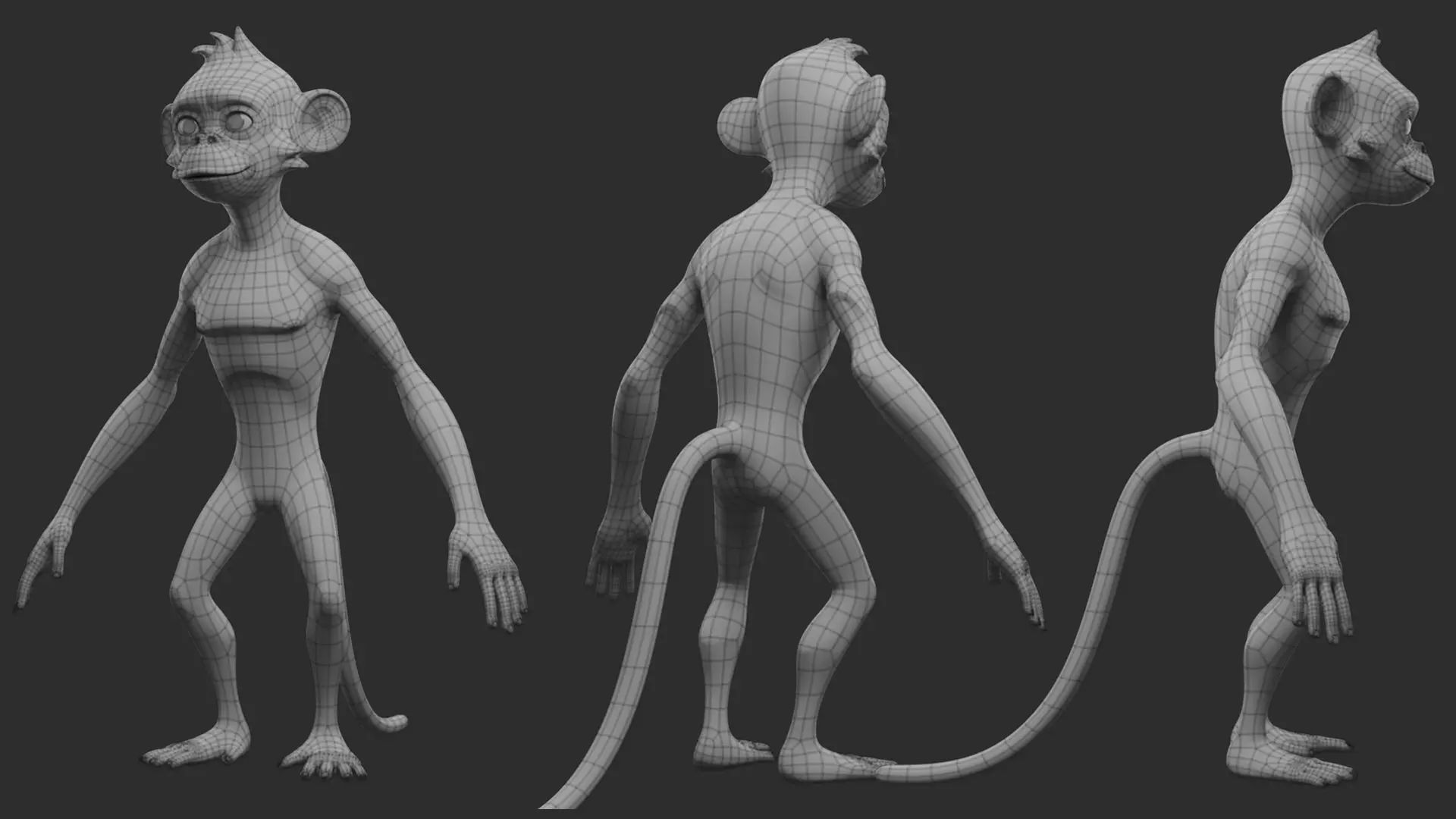 Monkey Stylize II Cartoon Low-poly 3D model_3