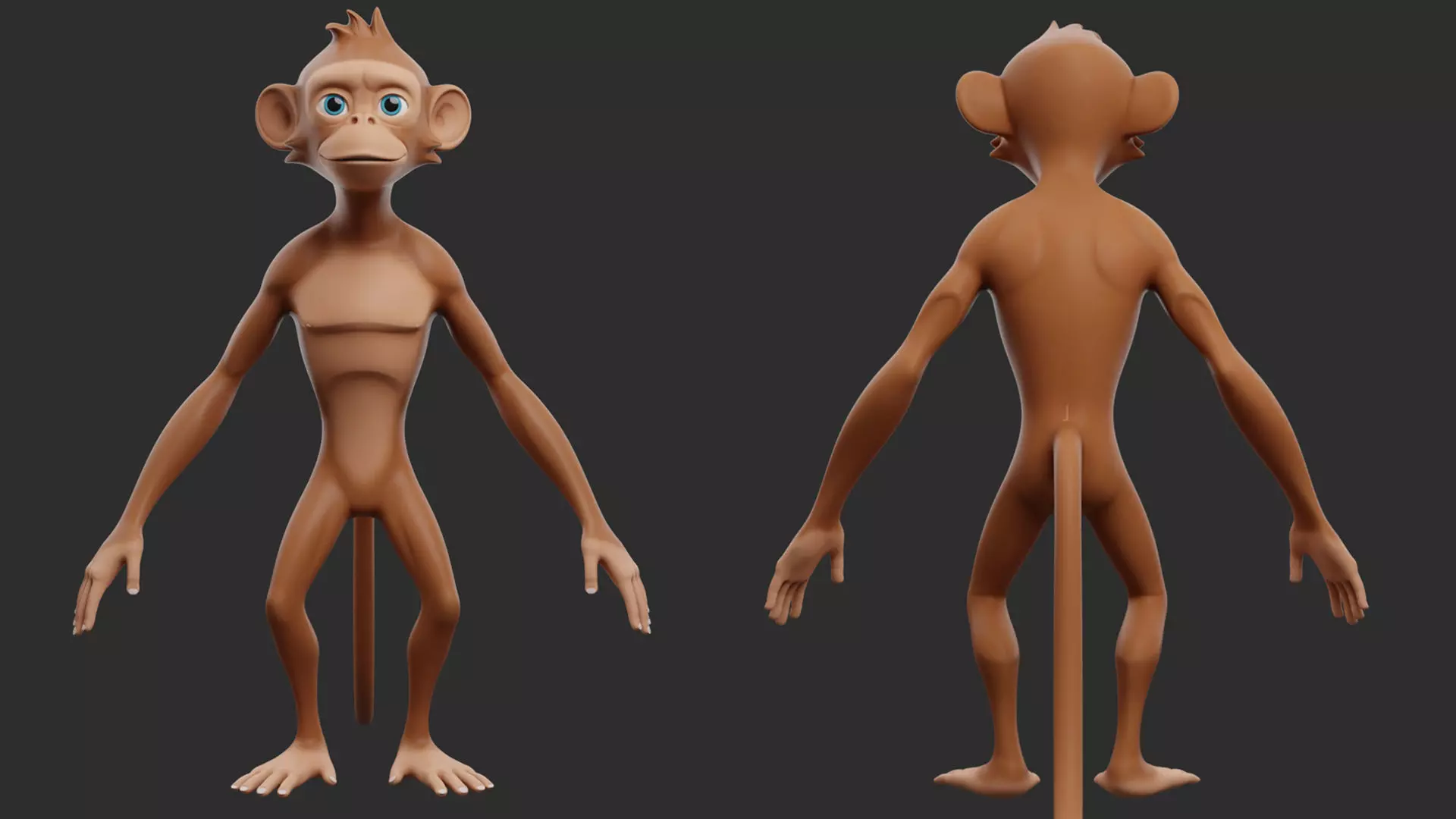 Monkey Stylize II Cartoon Low-poly 3D model_4