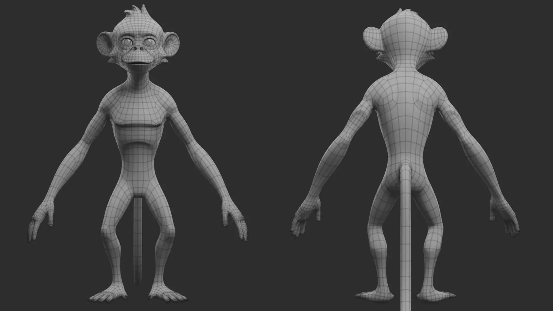 Monkey Stylize II Cartoon Low-poly 3D model_6