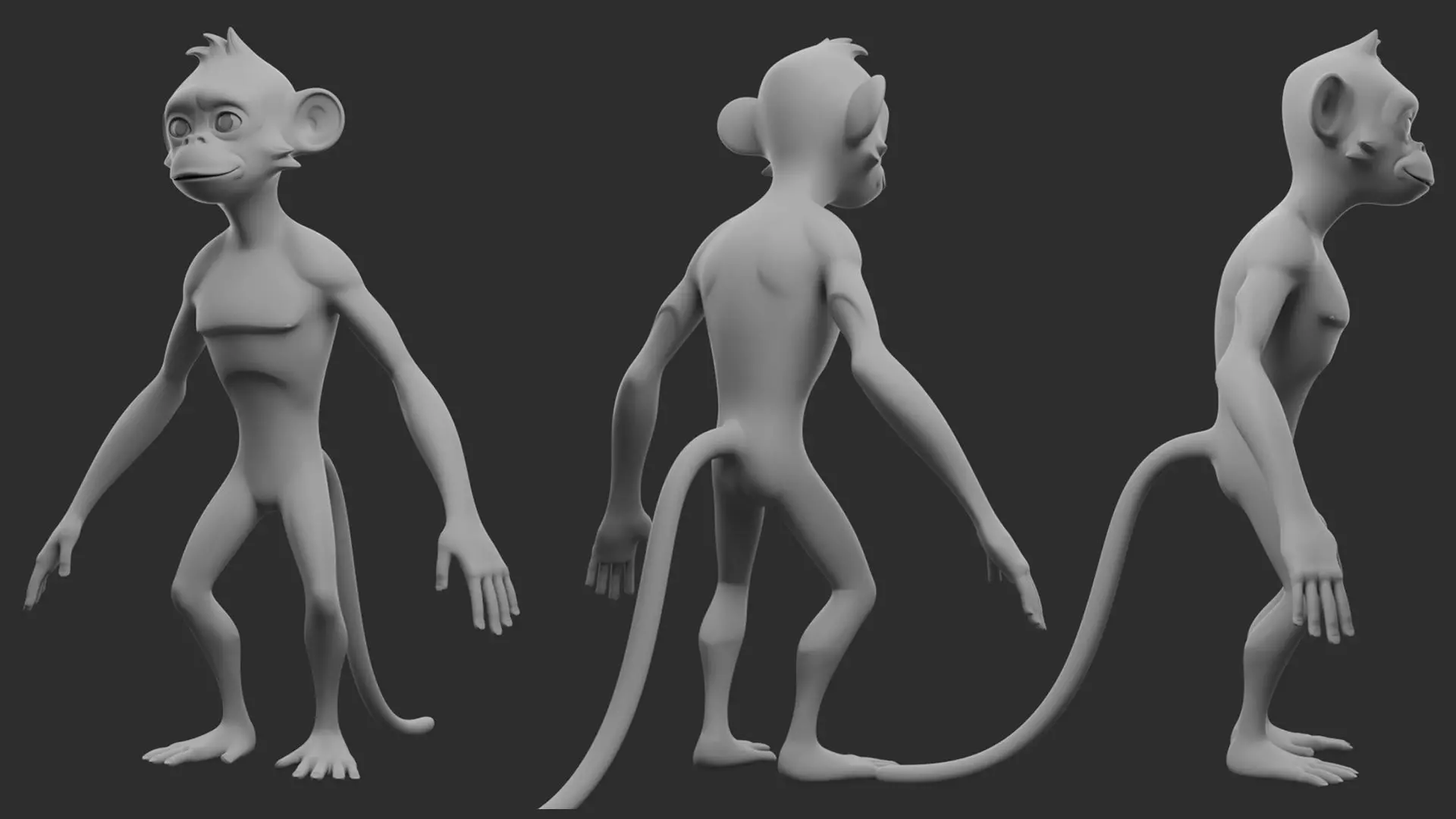 Monkey Stylize II Cartoon Low-poly 3D model_2