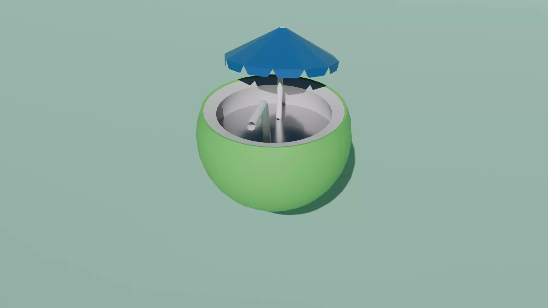 Low poly coconuts Summer asset pack 6 Low-poly 3D model_7