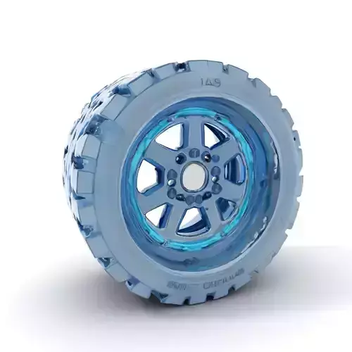 HighPerformance OffRoad Tire and Rim Model Pack Low-poly 3D model