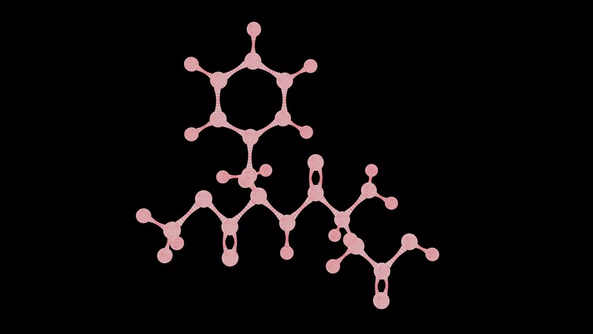 Aspartame Molecule Low-poly 3D model_8
