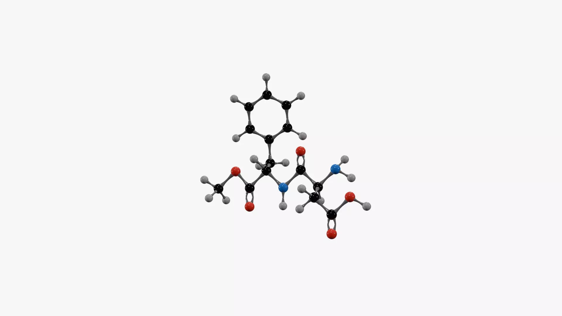 Aspartame Molecule Low-poly 3D model_7