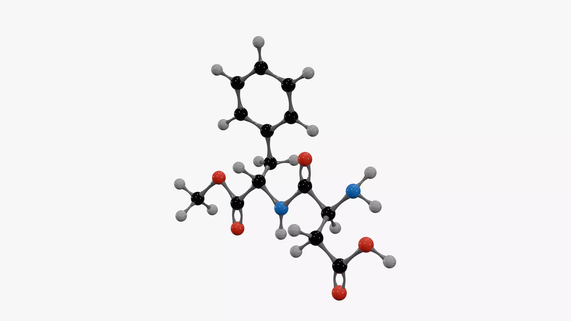 Aspartame Molecule Low-poly 3D model_2