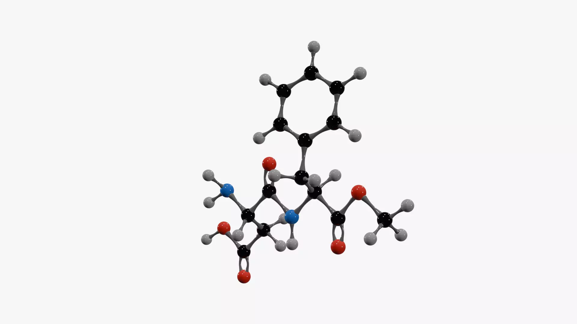 Aspartame Molecule Low-poly 3D model_4