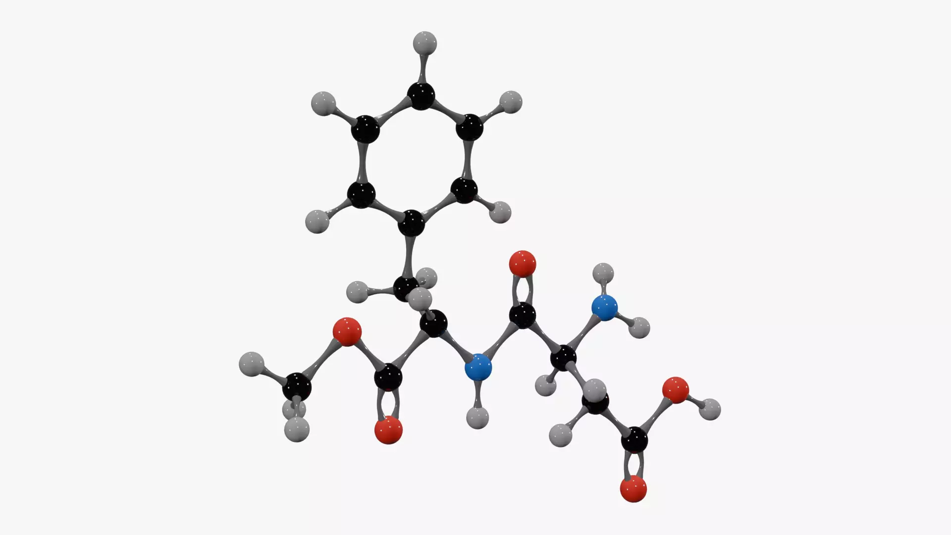 Aspartame Molecule Low-poly 3D model_1