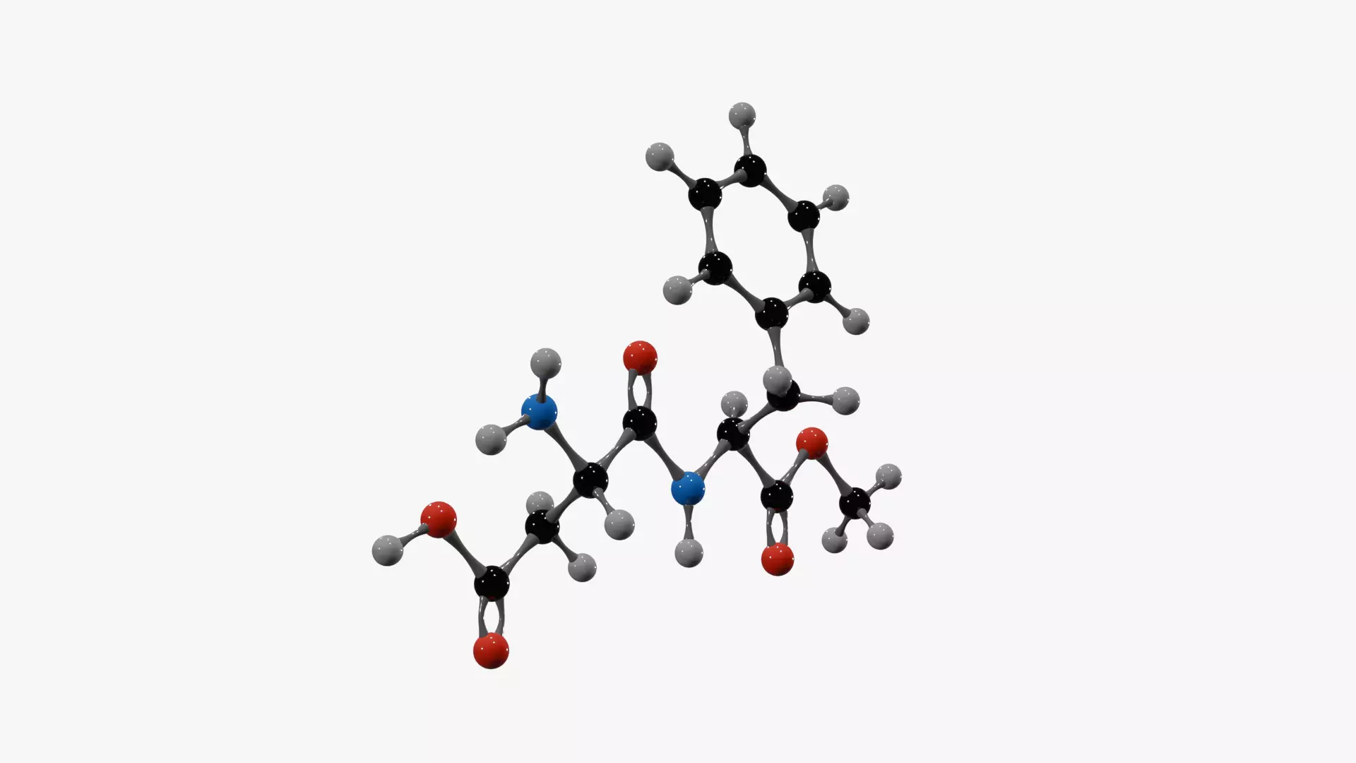 Aspartame Molecule Low-poly 3D model_5