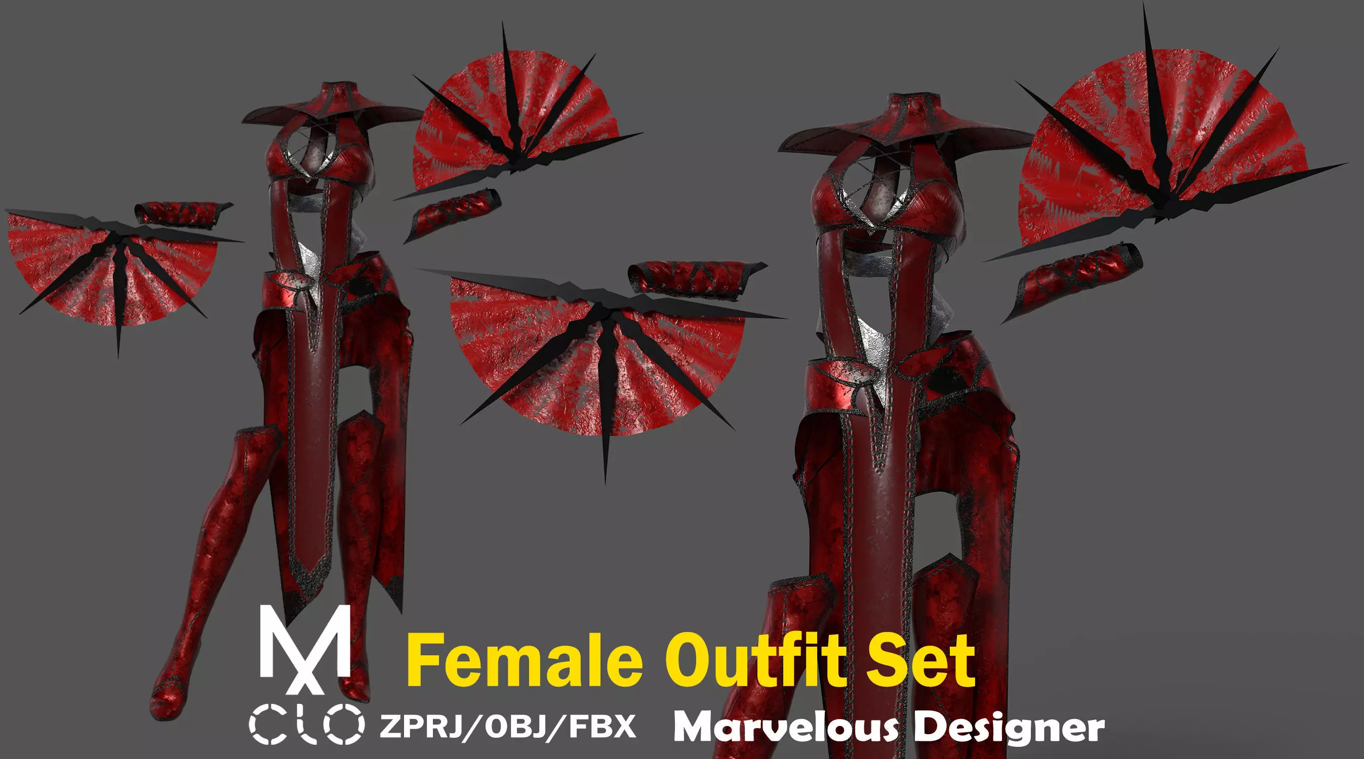 Female Outfit 3D model_0