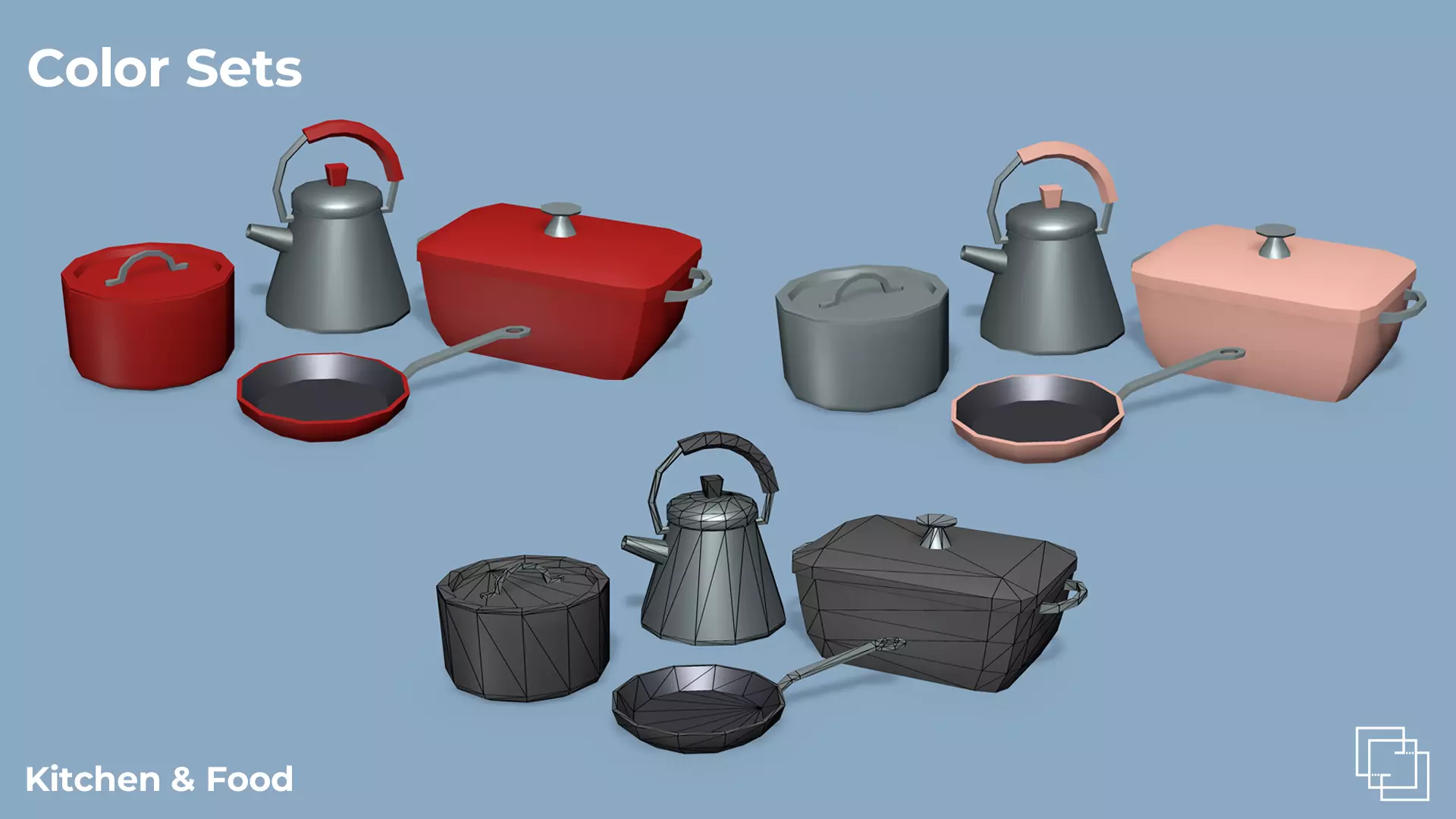 Kitchen and Food - Low Poly House Items Low-poly 3D model_7
